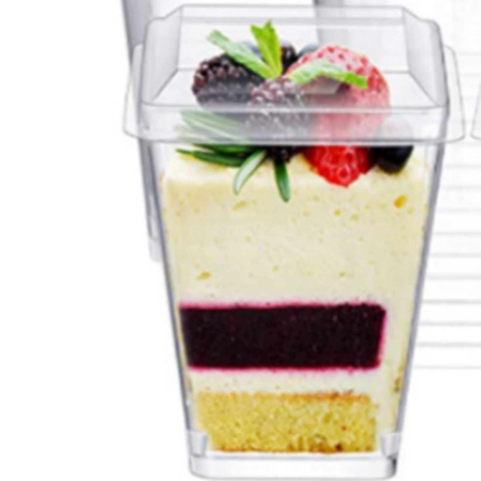 1. Quadratischer Becher (150–160 Ml) Mit Stabilem, Spritzgegossenem Deckel. Trapezförmiger Dessertbecher Aus Stabilem Kunststoff (150 Ml), Ideal Für Mousse, Pudding, Gelee, Eiscreme Und Gefrorene Dess