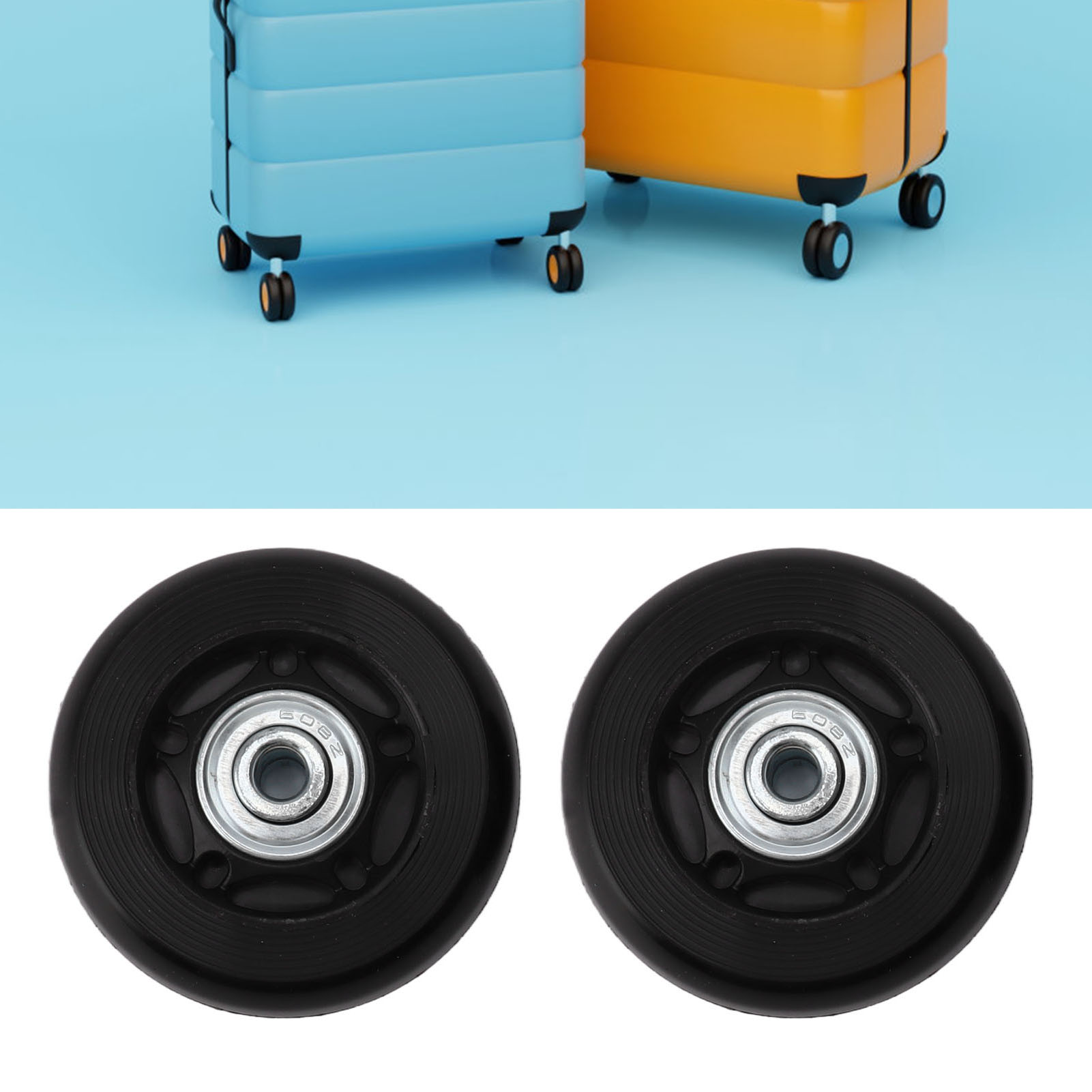 Geräuschlose, Schwenkbare Gummiräder Für Gepäck, Rollkoffer, Reisekoffer, Lagerreparatur Und Radwechsel. 72 X 24 Mm, Paarweise (2 Stück) Mit Zubehör Erhältlich.