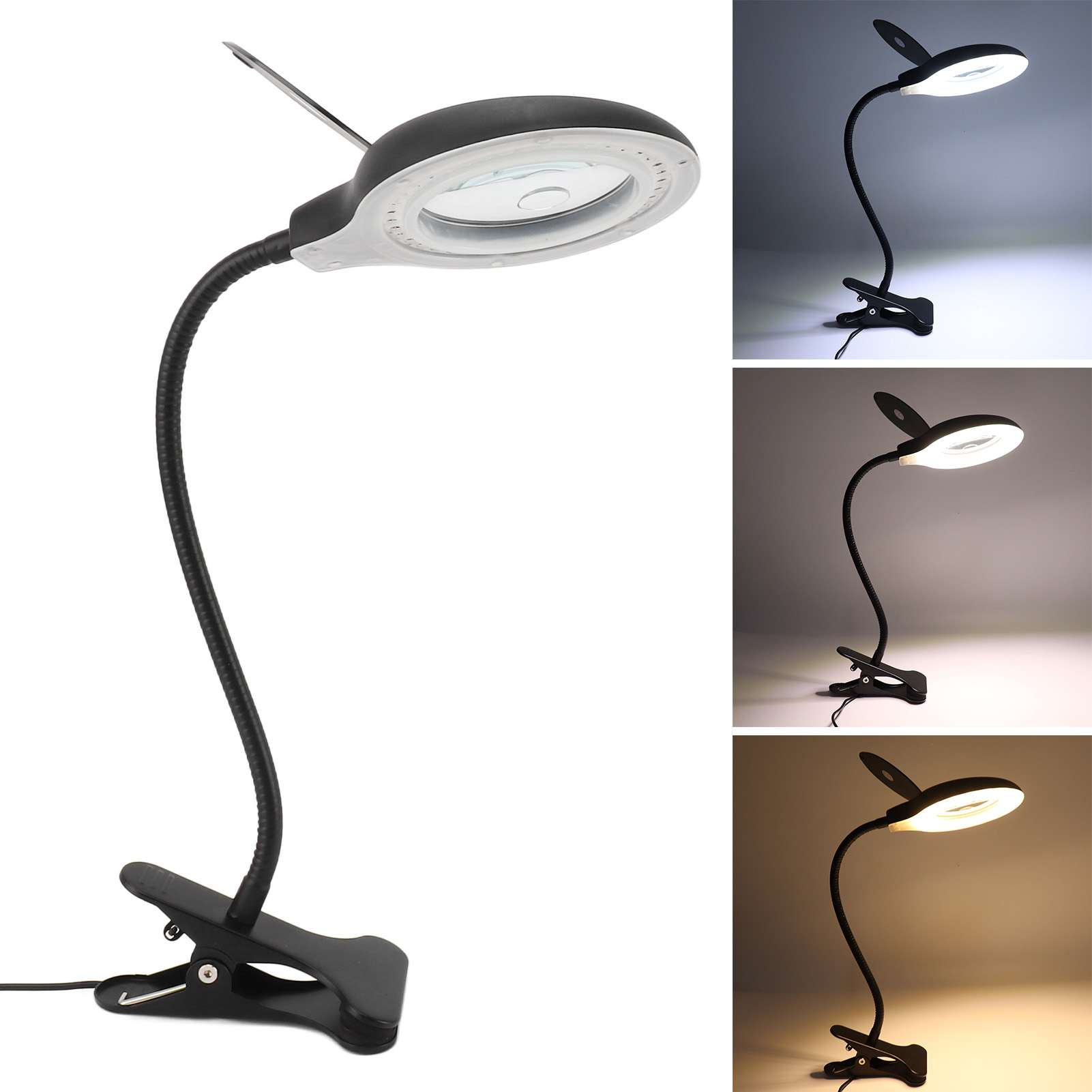 K-908c Led-klemm-tischlupenleuchte Zum Lesen, Reparieren, Löten Und Mit Einstellbarer Helligkeit