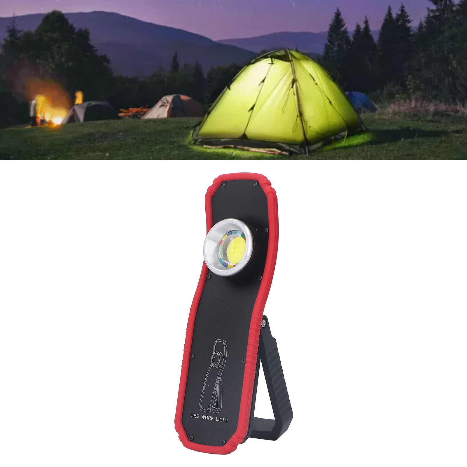 Magnetische Arbeitsleuchte, Inspektionsleuchte, Cob-scheinwerfer, Tragbare Led-arbeitsleuchte, Drehbarer Lichtkegel-zeltleuchter