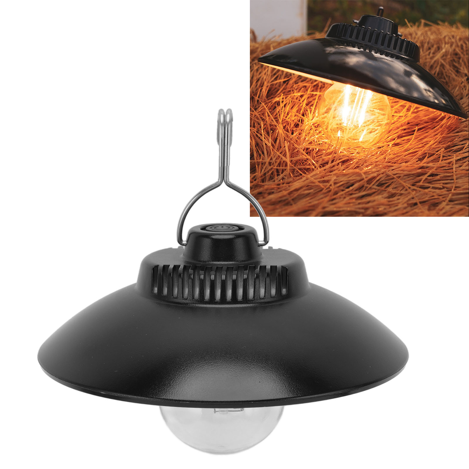 Retro-campinglampe, Led-zeltleuchte, Haken, Usb-aufladbare Notleuchte