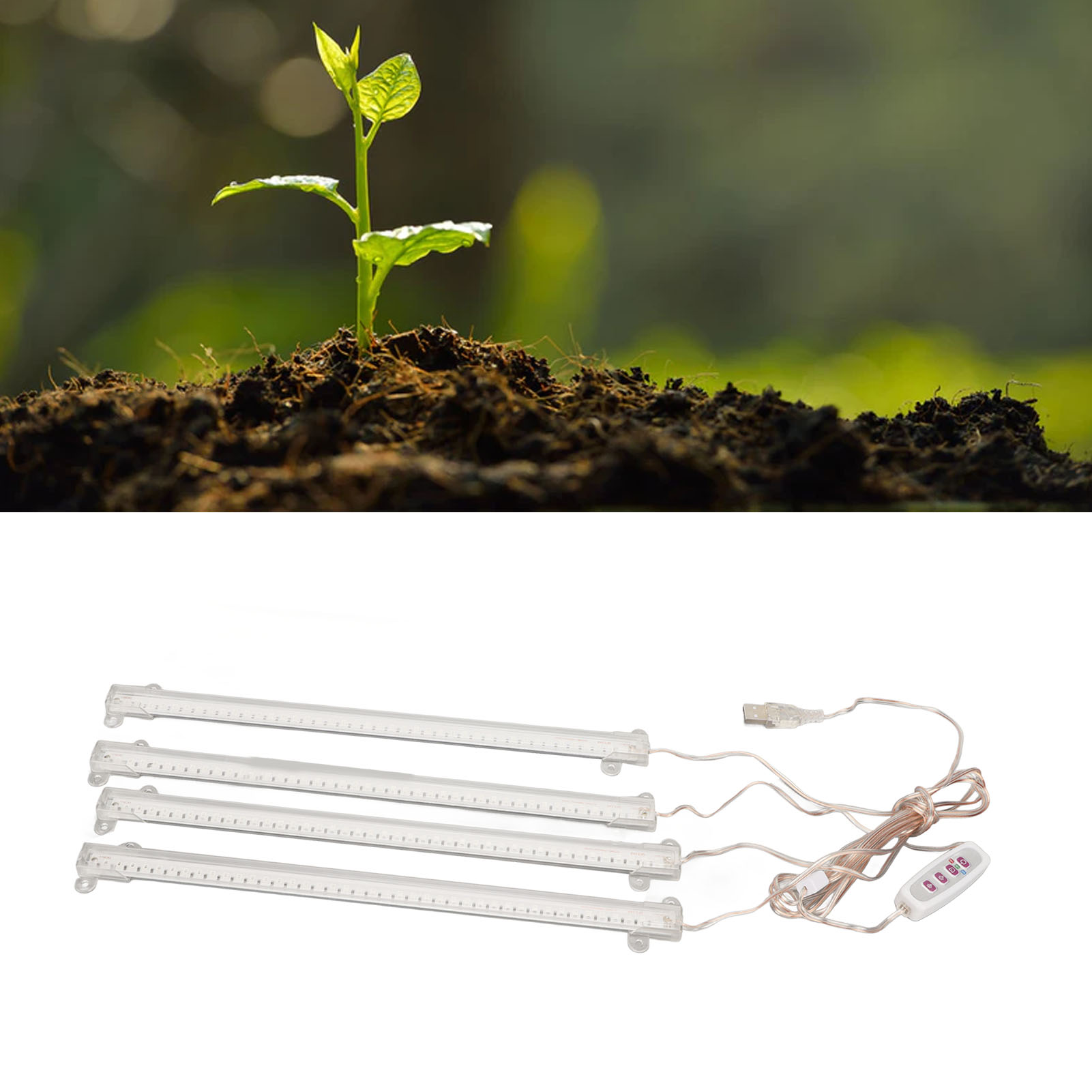 Led-pflanzenlampe, Vollspektrum-pflanzenlampe Für Sukkulenten, Usb-lichtleiste Für Den Anbau Von Topfpflanzen In Innenräumen, Rot + Blau Lichtleiste Mit Ein Bis Vier Farben.