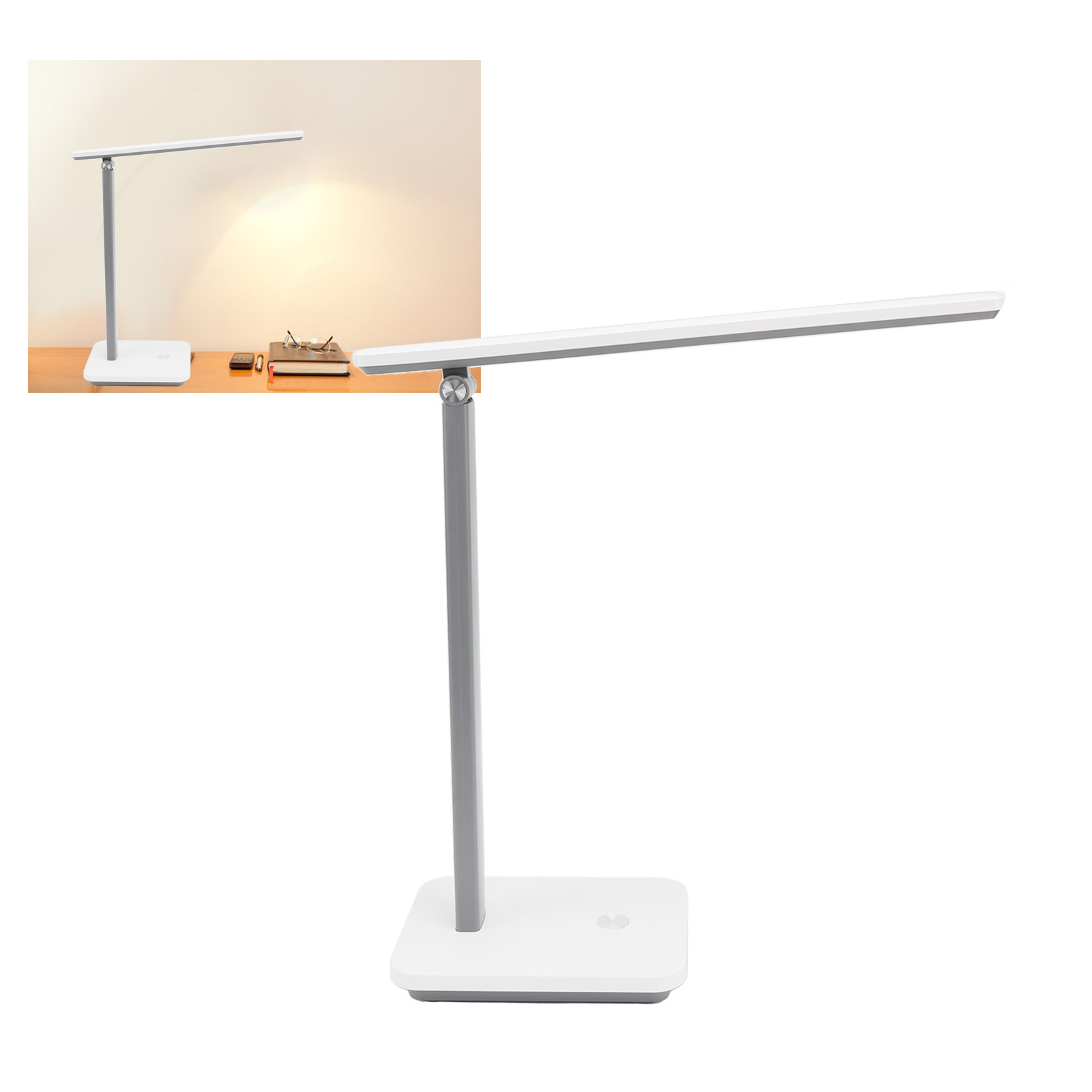 Led-leselampe, Augenschonende Schreibtischlampe, 3 Helligkeitsstufen, Dimmer, Faltbar, Berührungsschalter, Usb-anschluss.