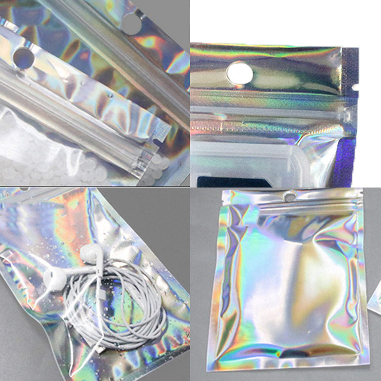 Dicker, Selbstverschließender Beutel Mit Lasergeschnittenem Regenbogenmuster Für Snacks, Schmuck, Kleidung, Plastikverpackungen Yin-yang-aluminiumfolienbeutel Für Knochen.