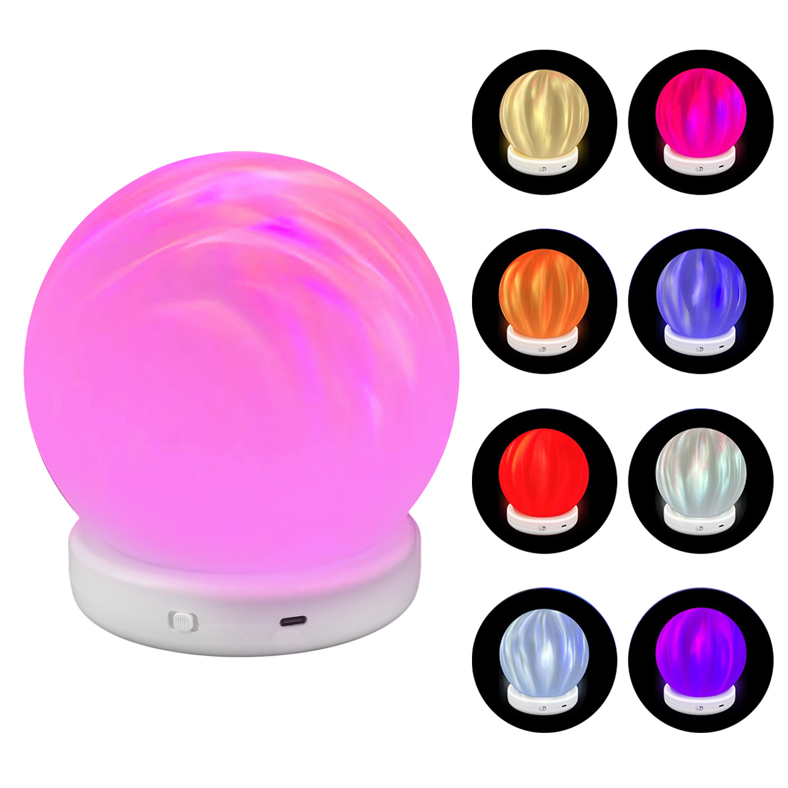 Rgb-nachtlicht, Bunte Kugellampe, Stimmungsleuchte Für Den Nachttisch, Dynamisches Rgb-farblicht, Schlafzimmerdekoration, Nachttischlampe Zur Förderung Des Schlafs, Ideales Geschenk Für Frauen, Männer