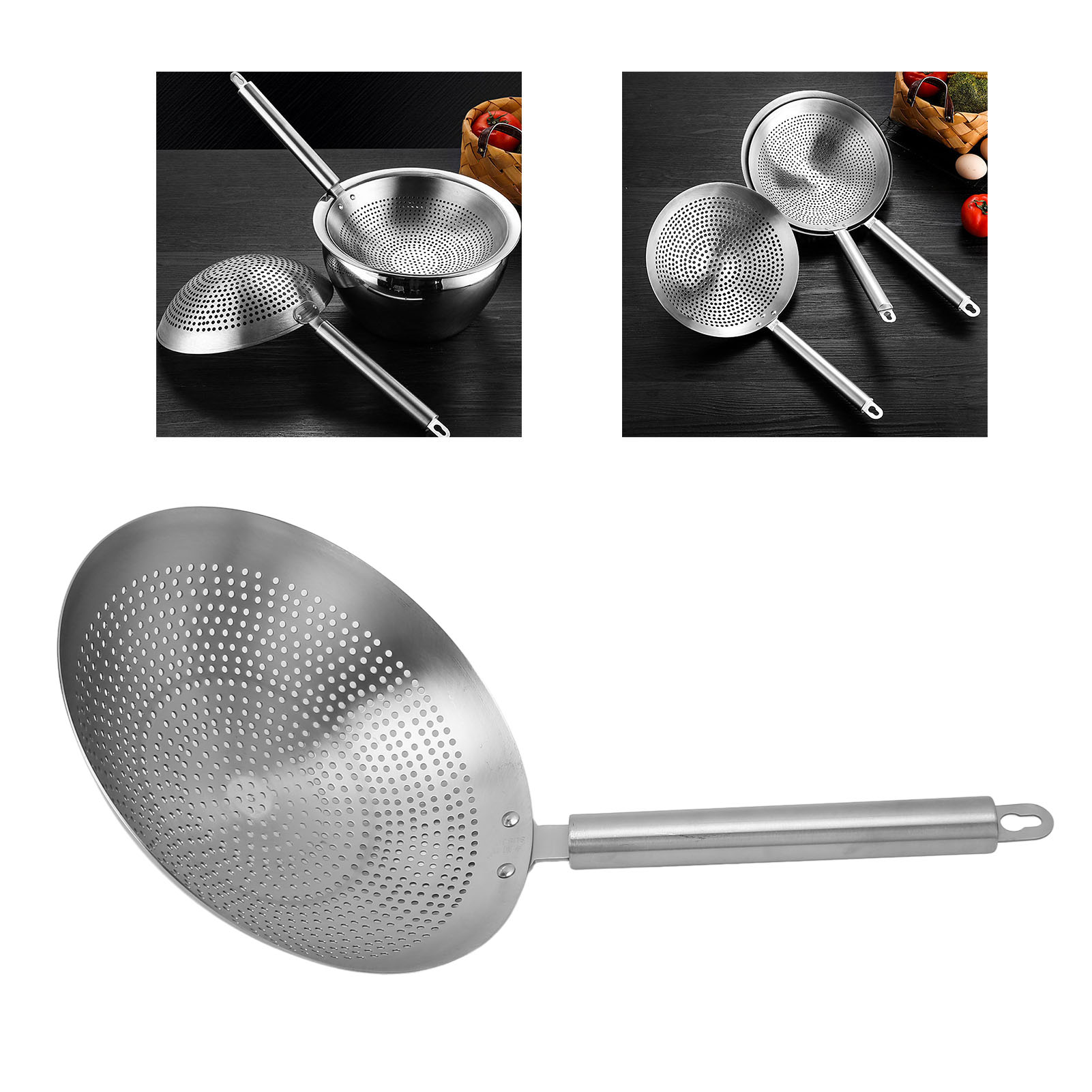 Sieb Mit 3 Mm Öffnung, Großes, Geschliffenes Sieb, Ölsieb, Ölfasssieb, Bratlöffel, 22 Cm