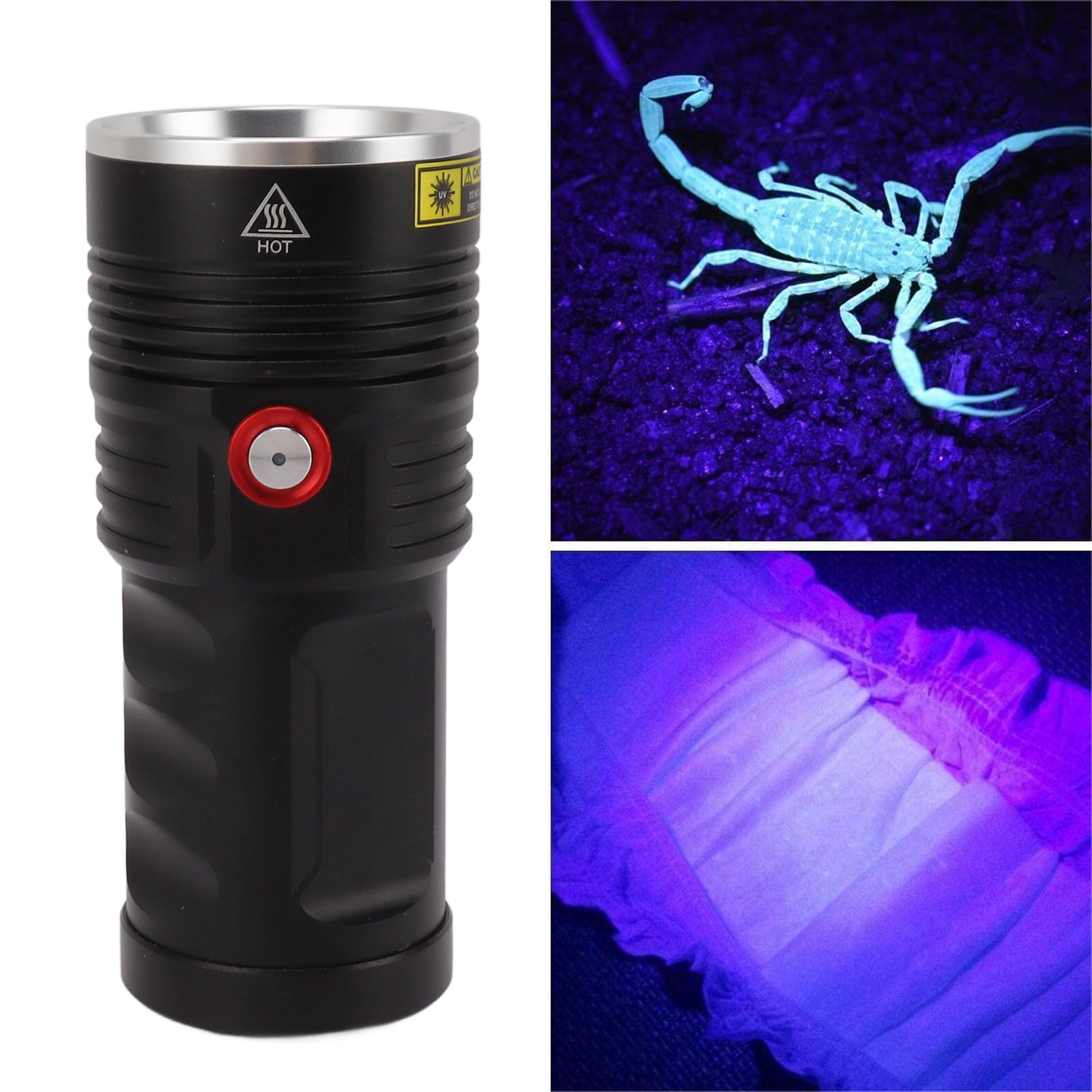 Woods Lampe 365 Nm Uv-taschenlampe Mit Schwarzlicht. Gefilterte Schwarzlicht-led. Leistungsstarkes Handgerät Zum Nachweis Von Tierurin, Mineralien, Fluoreszenz Und Harzhärtung.