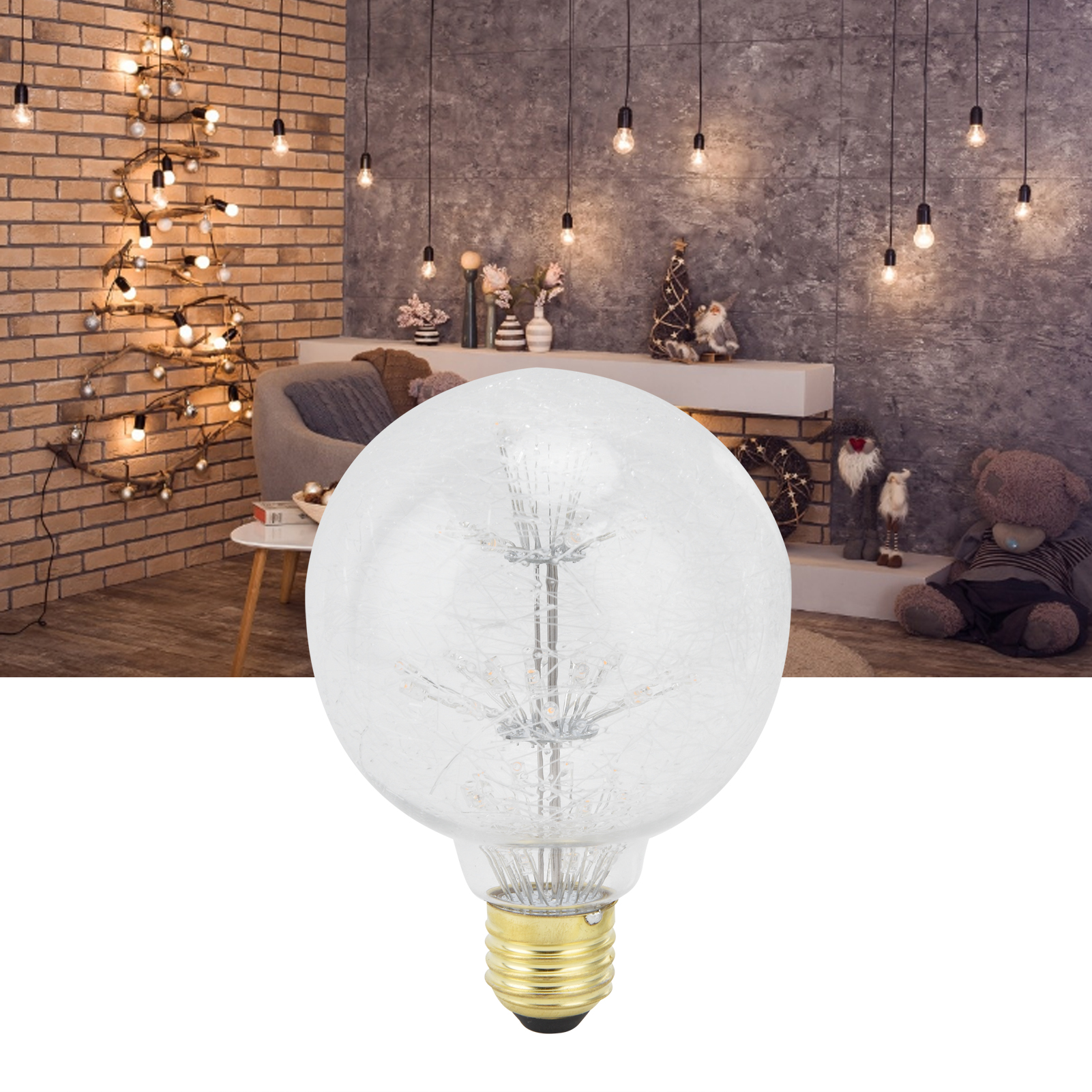 Dekorative Glühbirne Im Antik-stil, Glühbirne Für Hof Und Feste, Sternenhimmel-edison-led-glühbirne, G95-glasfadenbirne, E27-sockel, 3 W, Warmweißes Modell 85-265 V.