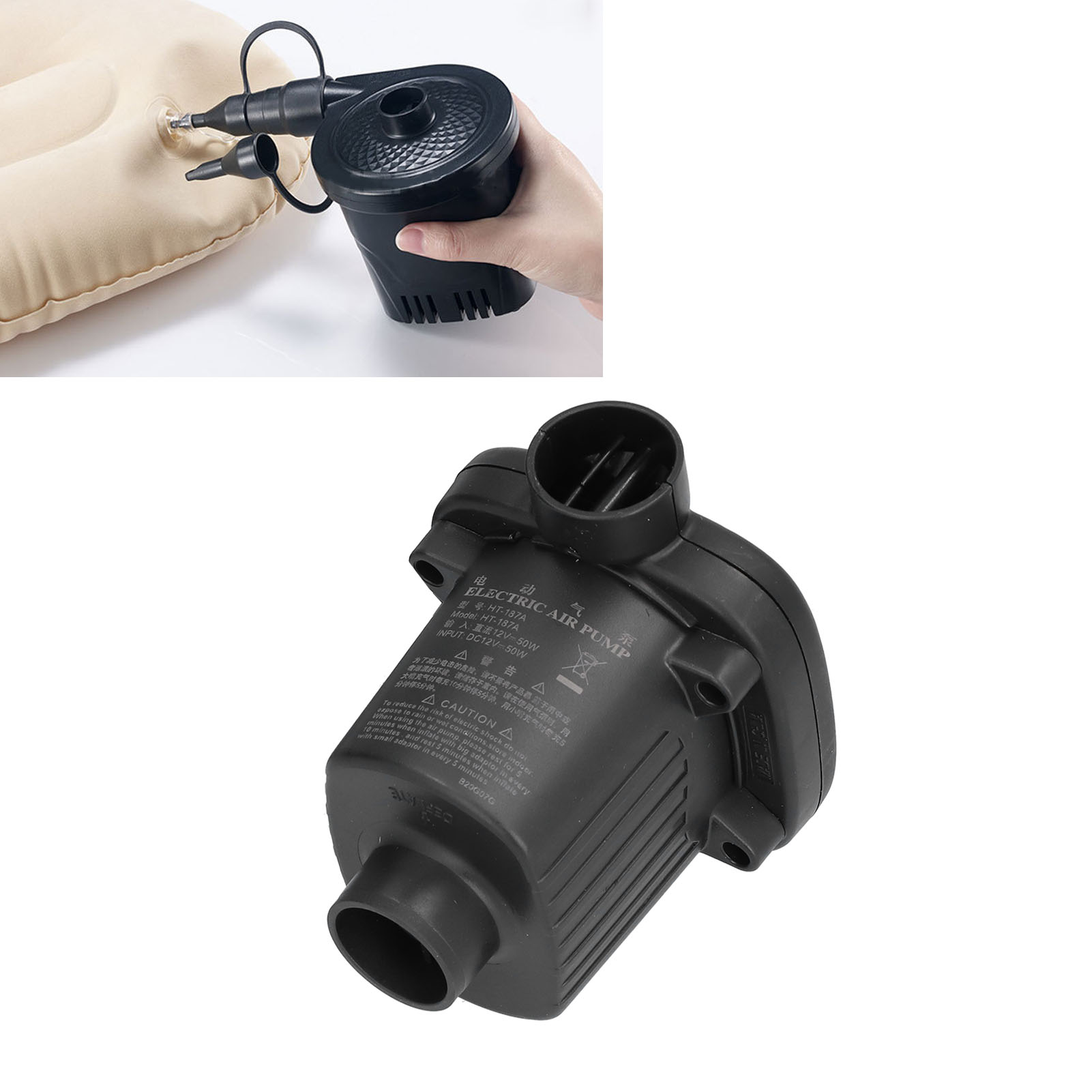 12v Tragbare Elektrische Luftpumpe Für Schlauchboote, Luftmatratzen, Schwimmmatten Und Bojen (50w)