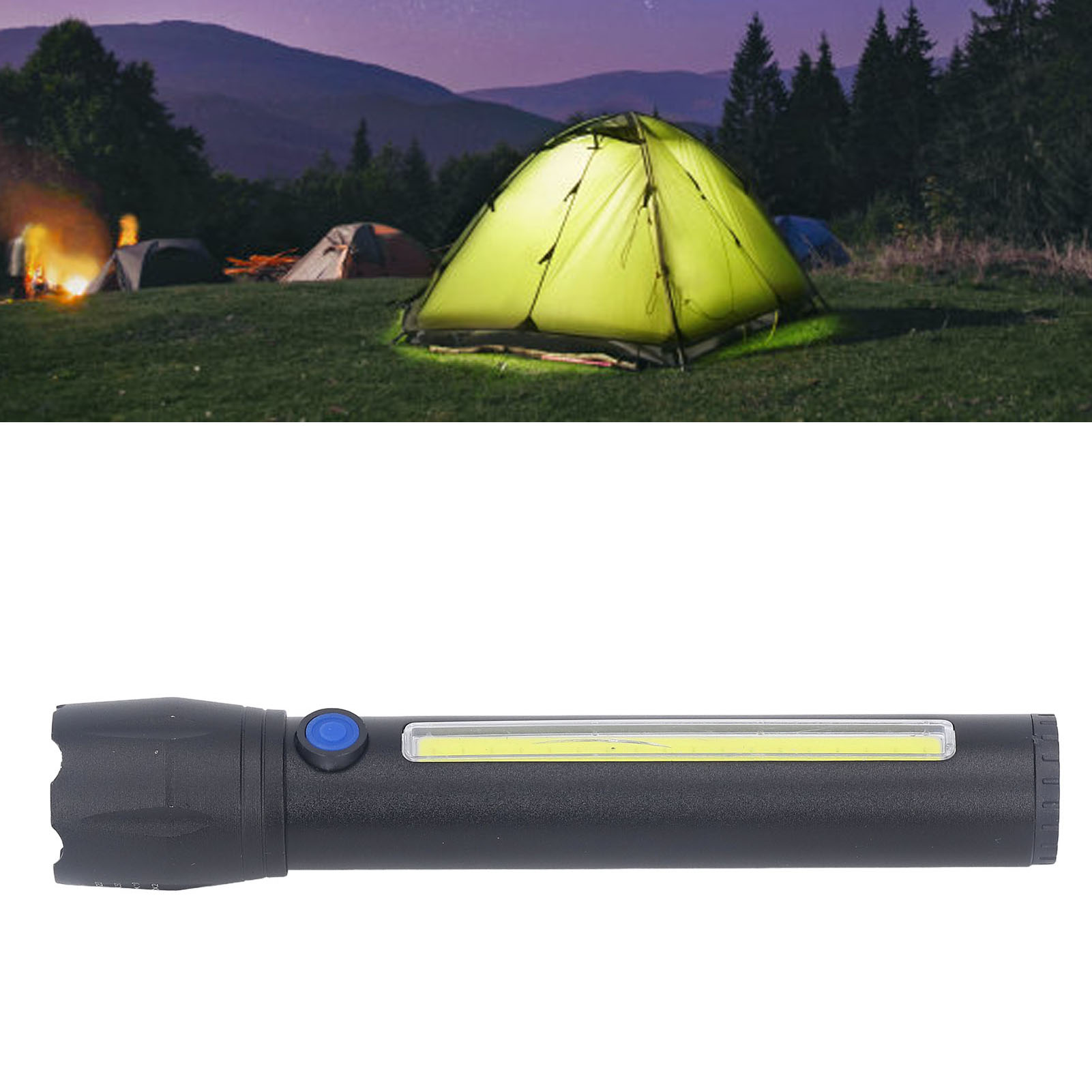 Outdoor-led-taschenlampe, Usb-aufladbar, Cob-taschenlampe, Starker Lichtstrahl, Große Reichweite, Led-campinglampe.