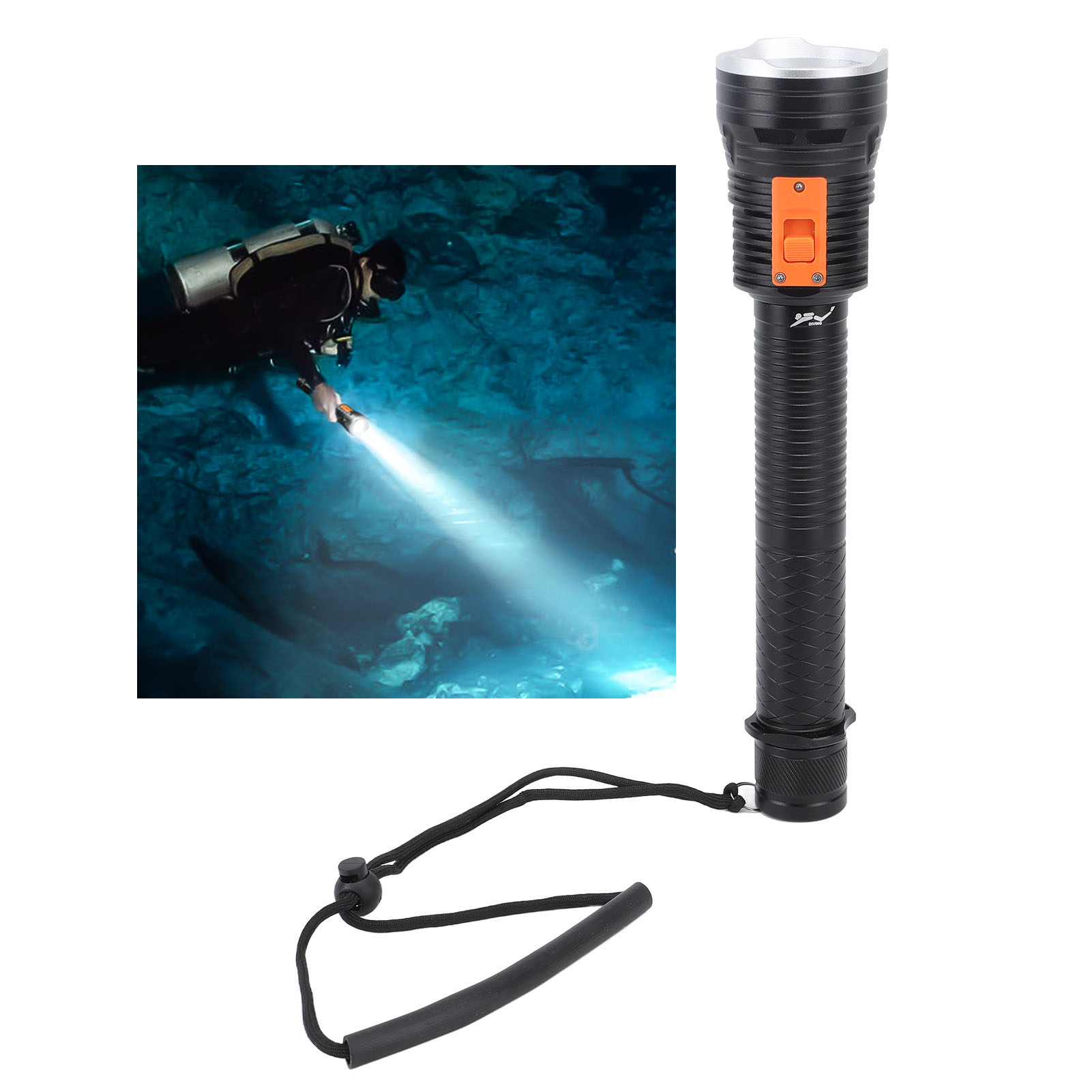 Hochleistungsfähige, Wasserdichte Outdoor-tauchlampe Ipx8, 10000lm Professionelle Tauchlampe, Unterwassertiefe 100 Meter.