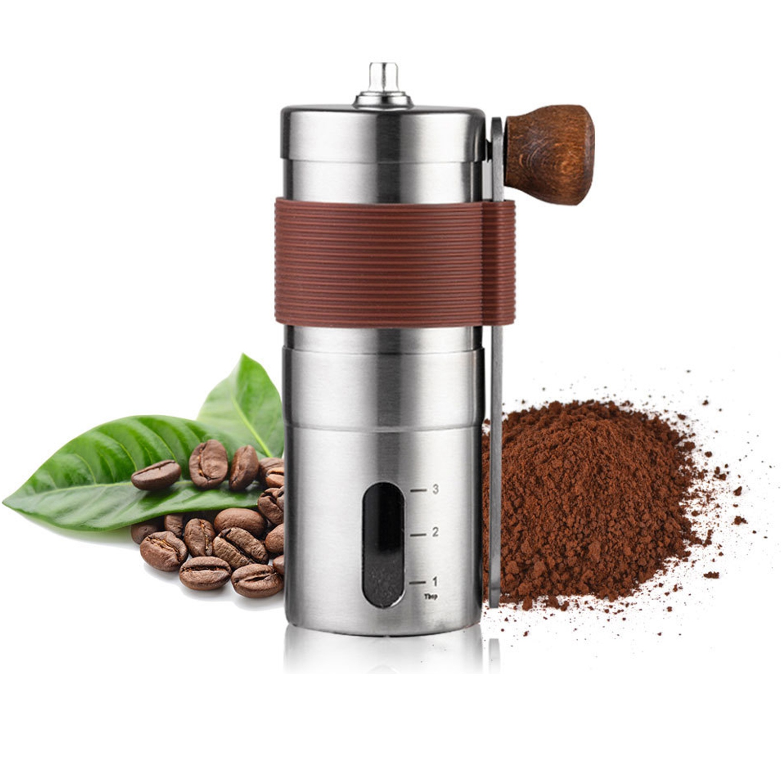 Tragbare Kaffeemaschine Mit Handkurbel, Kaffeemühle Aus Edelstahl, Neue Verbesserte Handmühle