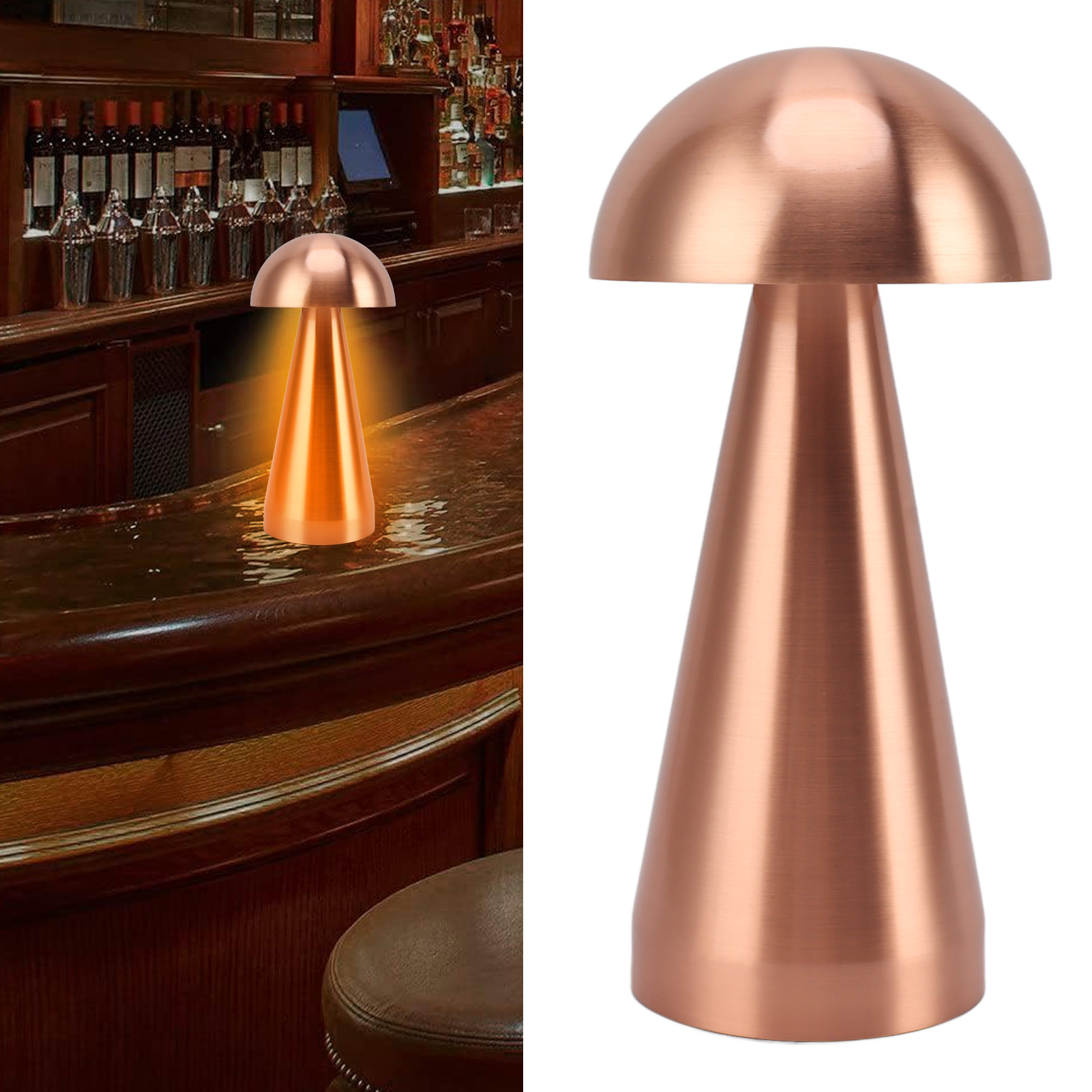 Pilzförmige Led-schreibtischlampe, Minimalistische, Kabellose Und Wiederaufladbare Schreibtischlampe, 3 Farbtemperaturen, Moderne Schreibtischlampe, Dimmbare Nachttischlampe, Nachtlicht Für Schlaf- Od