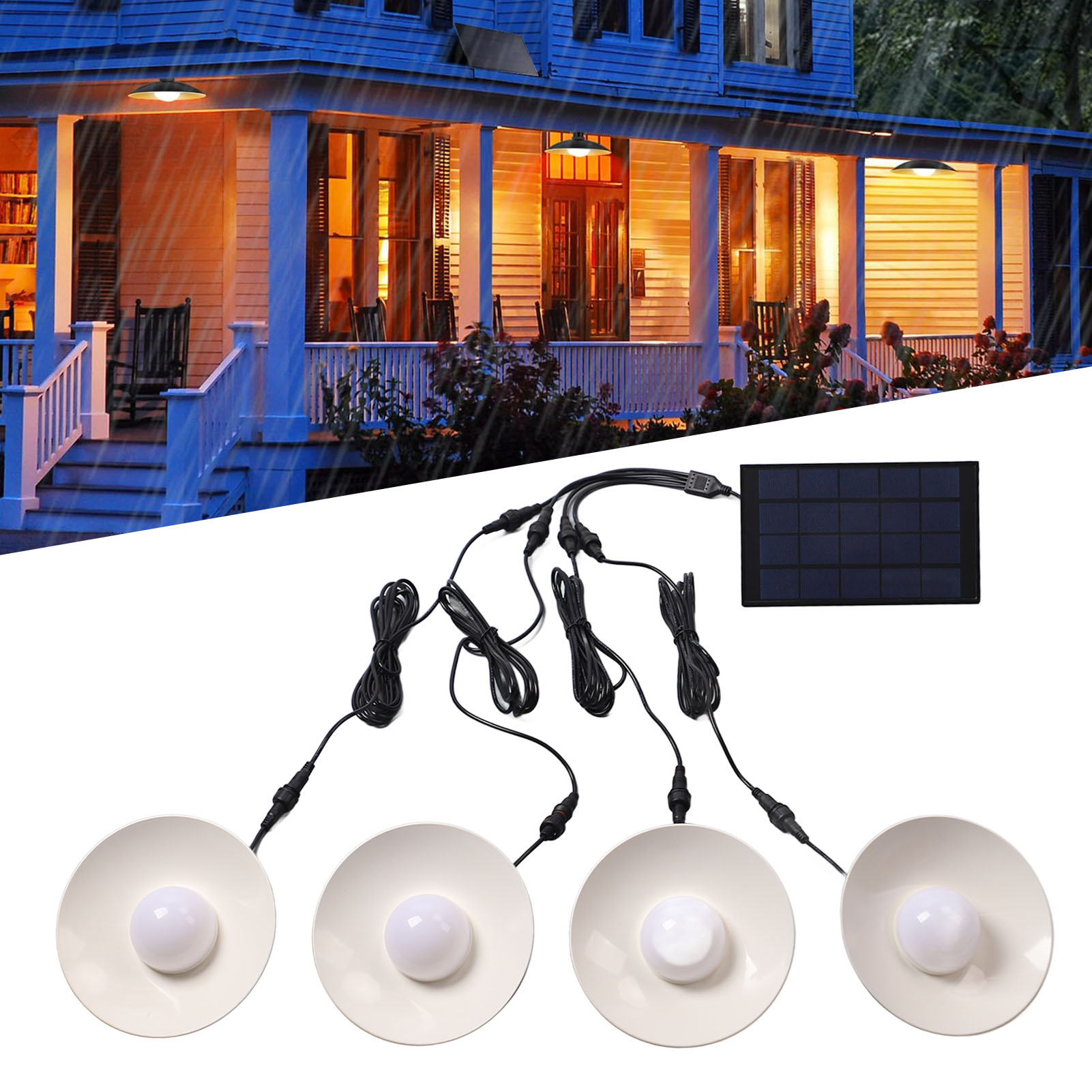 Außenhofleuchte, Solar-led-lampe, Modell A Neu Mit 1 Bis 4 Leuchtmitteln, Warmweiß.