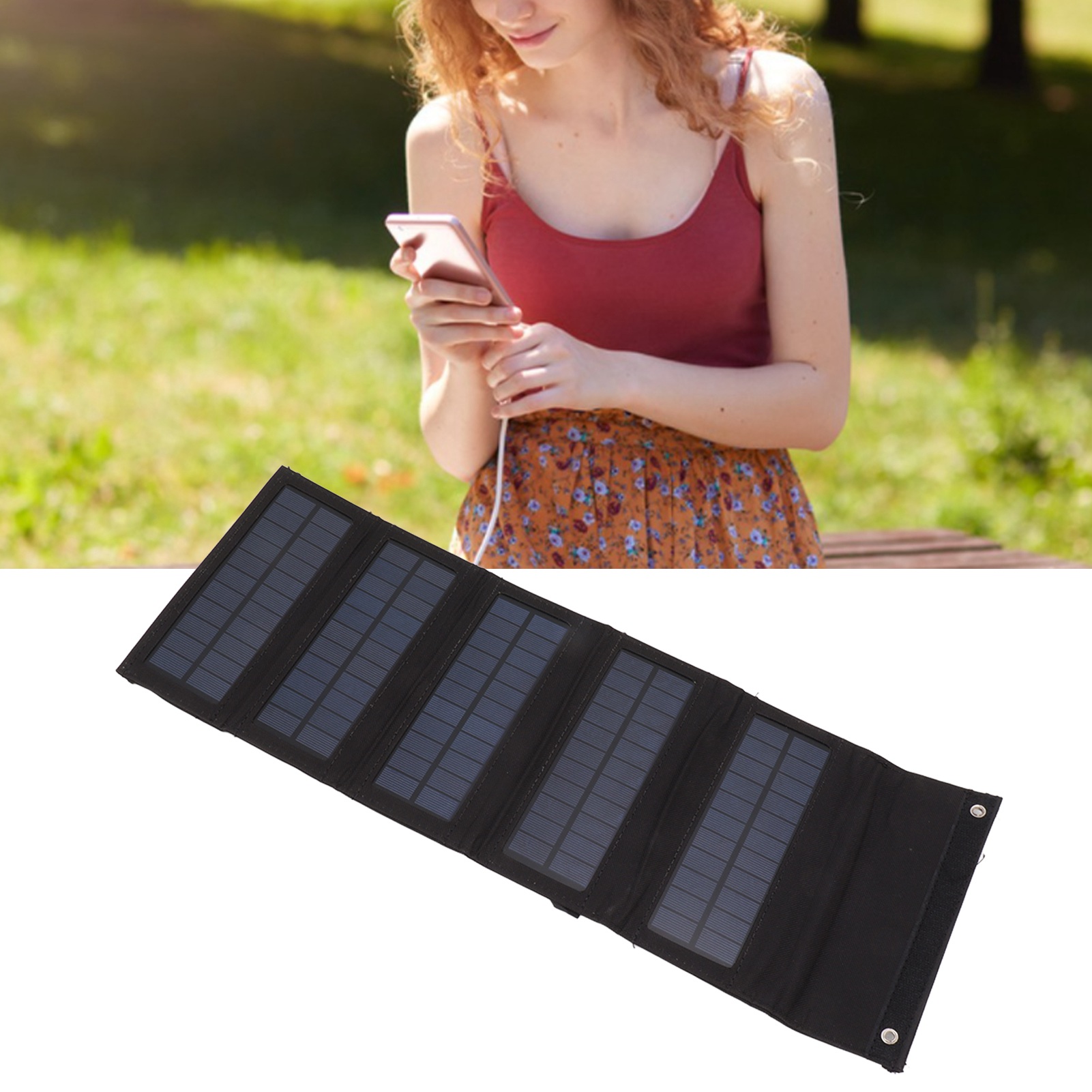 Faltbare 50w Solarladetasche, Tragbares Notfallladegerät Für Den Außeneinsatz, Mini-handyladegerät, Schwarz.