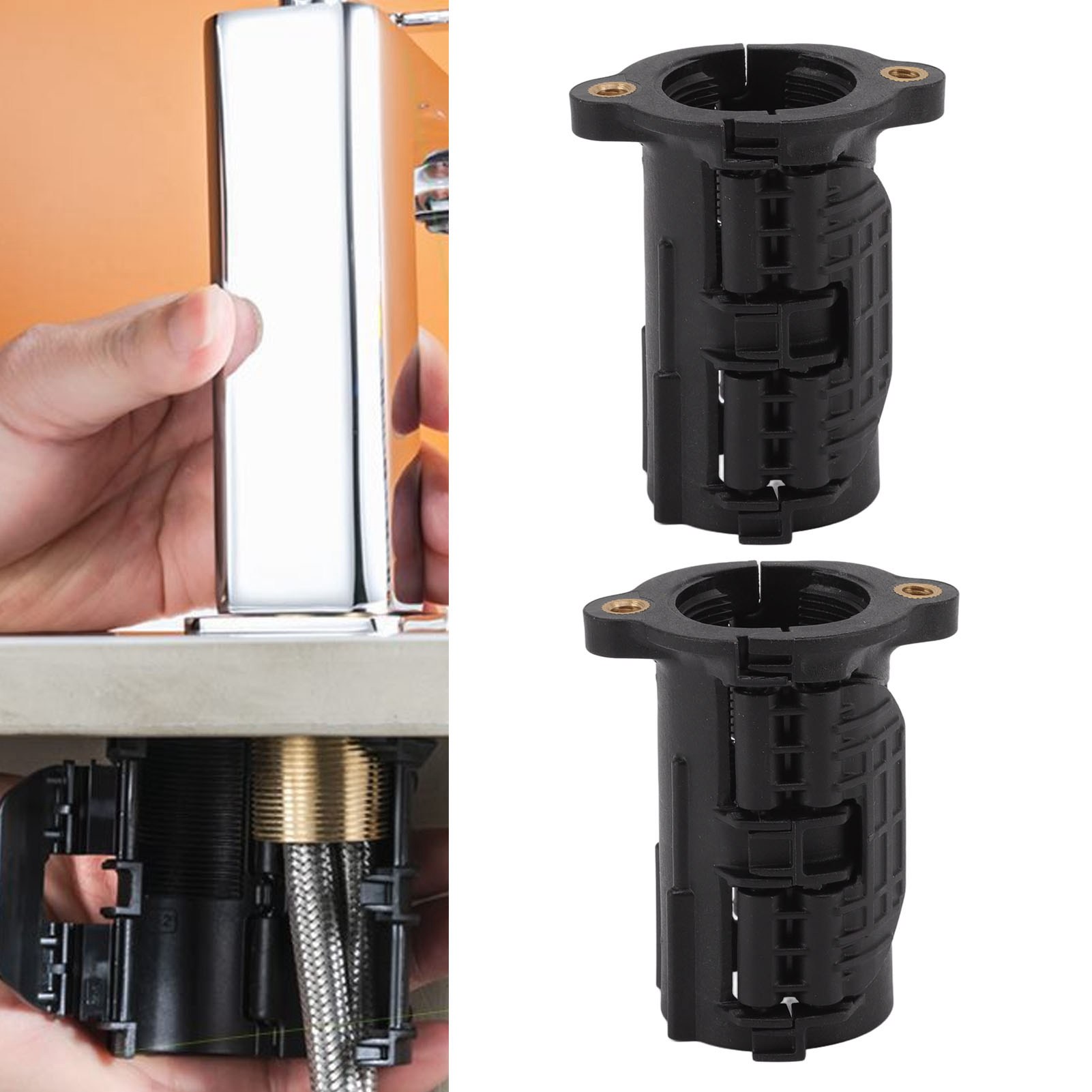Set Mit 2 Selbstlösenden Überwurfmuttern Für Warm- Und Kaltwasserarmaturen, Schnelle Montage Und Demontage Ohne Demontage Der Rohrleitungen, Für Küchenarmaturen.