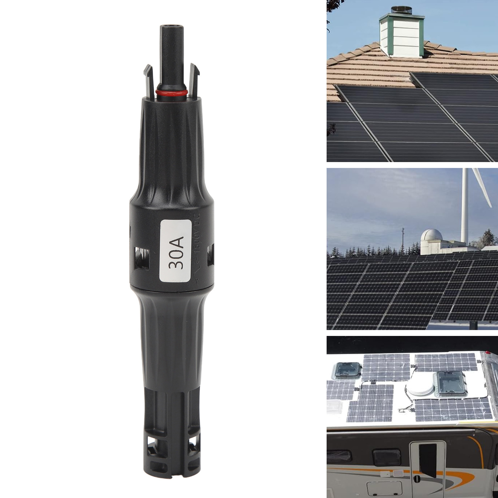 Wasserdichter Stecker/buchse 1500 V 30 A Mit Sicherung, Anschluss Für Photovoltaikdiode, Kompatibel Mit Mc4-sperrdiode