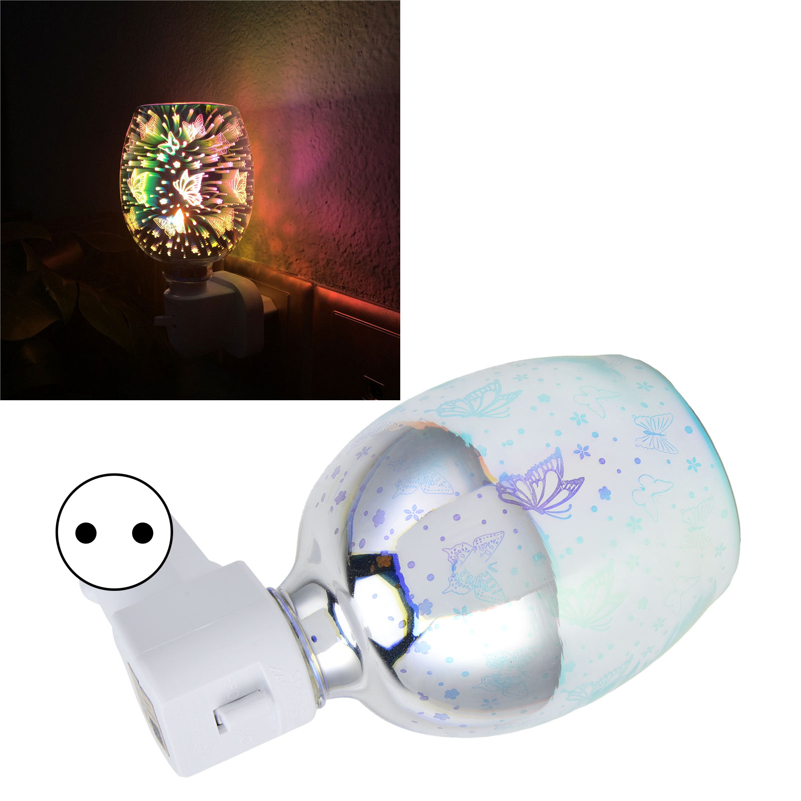 3d-wachslampe Ohne Flamme Und Rauch, Aromatherapielampe, Rauchfreier Elektrischer Wachsbrenner, Duftlampe Mit Stecker, Ideal Für Zuhause, Schlafzimmer, Wohnzimmer, Dekoration, Warmes Licht, Europäisch