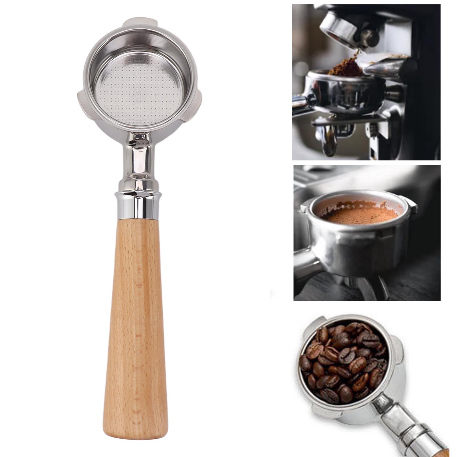 51 Mm Edelstahl-dreigriff-bodenlosgriff, Kompatibel Mit Donlim/petrus/little Bear/netease Yanxuan A2 Kaffeemaschinen, Natürliche Buchenholzfarbe.