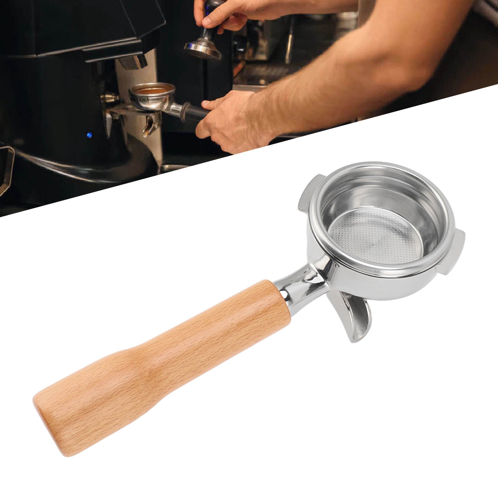 Nuova Doppelauslauf-kaffeemaschine, 58 Mm, Edelstahlgriff, Farbe Buche Natur C1