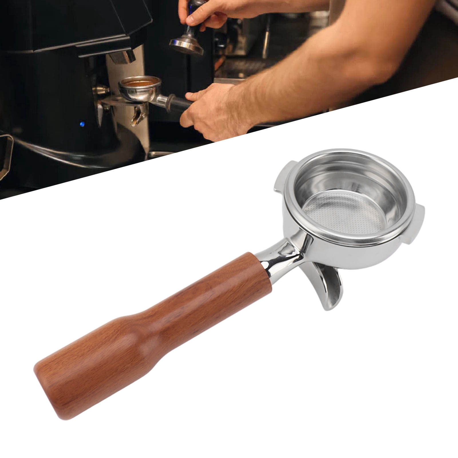 Nuova Kaffeemaschine Mit Doppelauslauf, 58 Mm, Edelstahlgriff, Farbe Rosenholz C1