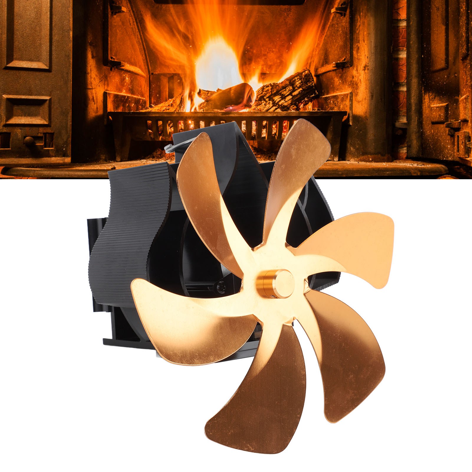 Kaminventilator, Wärmeventilator, Petroleumofen, Holzofen, Selbsterzeugender Wärmeventilator, Gold
