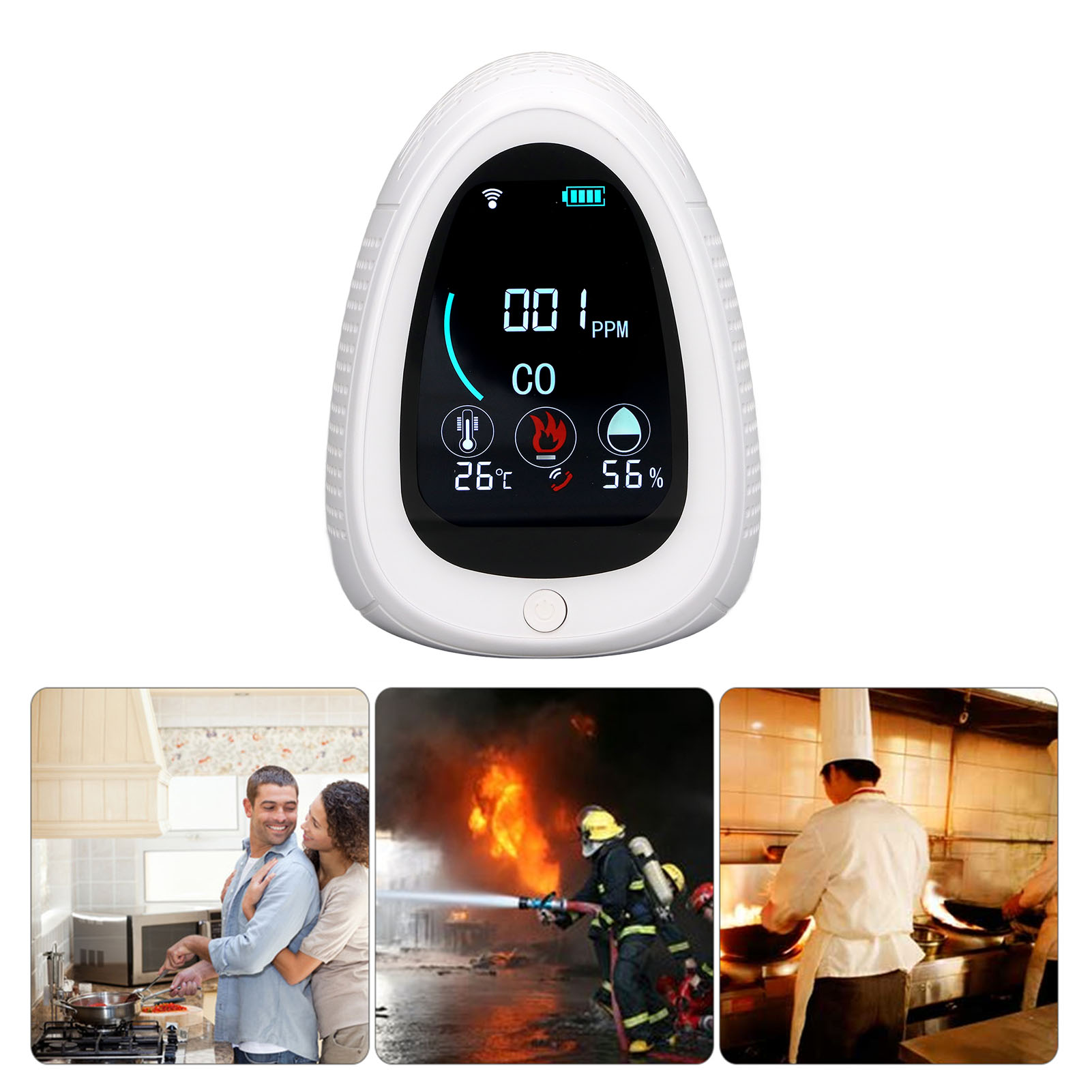 Kohlenmonoxid-rauchmelder, Wlan-fernbedienung, Temperatur- Und Feuchtigkeitssensor, Usb-ladeanschluss.
