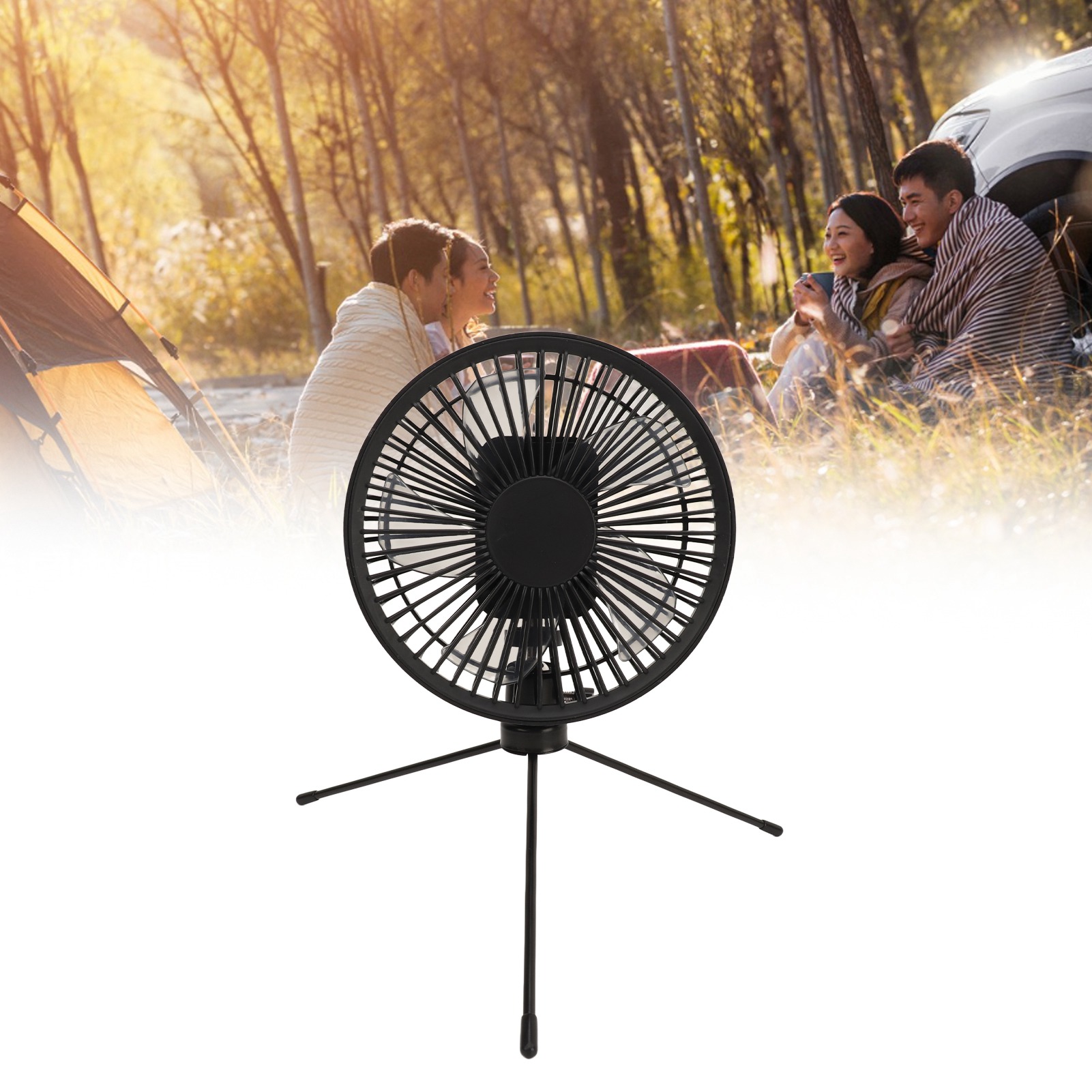 17 Cm Großer Outdoor-campingventilator, Hohe Kapazität Von 6000 Mah, Tragbar, Drei Einstellbare Geschwindigkeitsstufen, Mit Verstellbarem Stativ