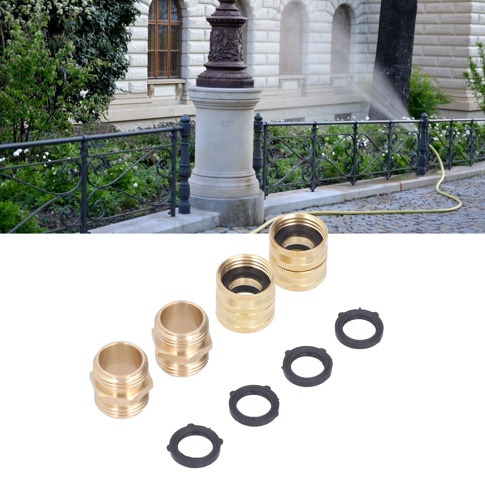 2 Paar 3/4"-messing-bidirektionaladapter, Frischwasserschläuche, Schnellkupplungen Aus Vollkupfer, Waschmaschinenadapter