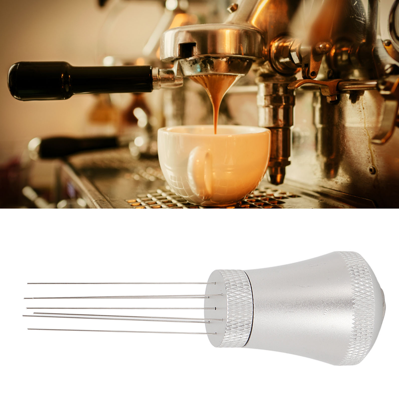 Kaffeedosiernadel, Edelstahl-nadeltyp, Espressopulverspender, Zum Mischen Von Kaffeepulverklumpen, Silberfarben.