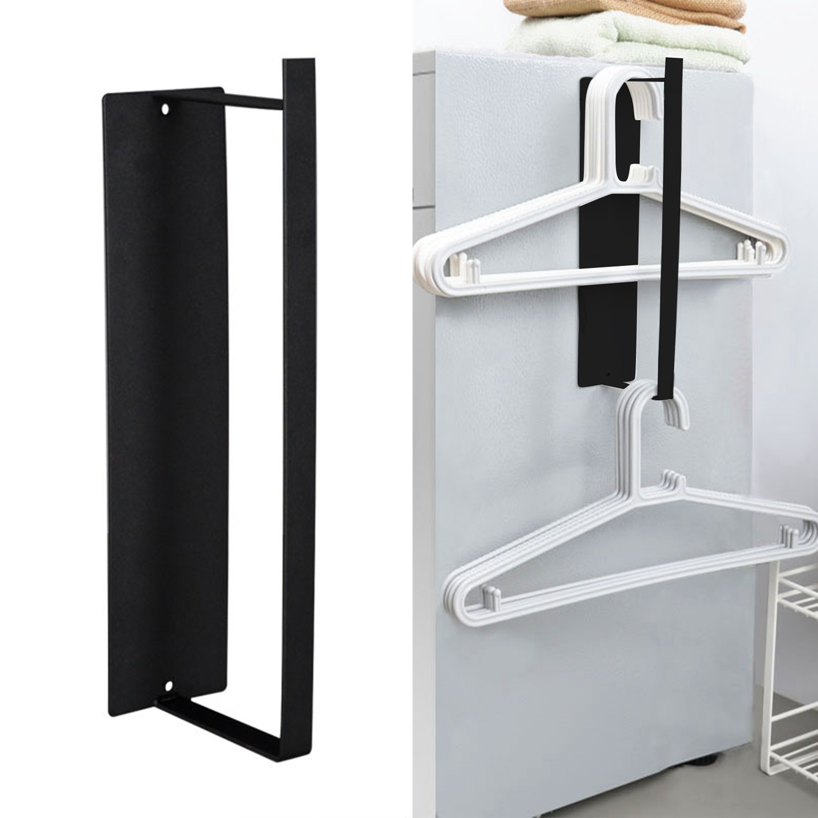 Seitlicher Wäscheständer Für Waschmaschinen, Magnetischer Aufbewahrungsständer Ohne Bohren Für Kleiderbügel. Material: Eisen.