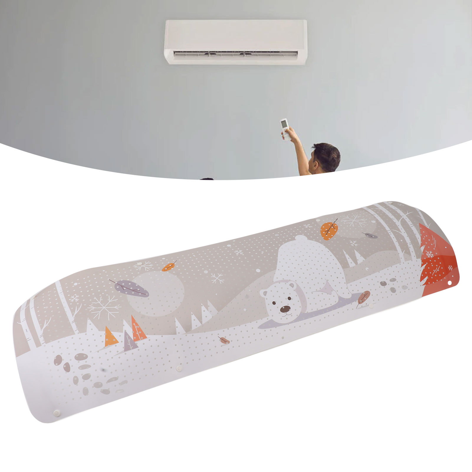 Windabweiser Für Klimaanlagen, Direkter Windschutz, Universelle Wandführungsplatte Für Schlafzimmer-klimaanlagen, Arctic Bear