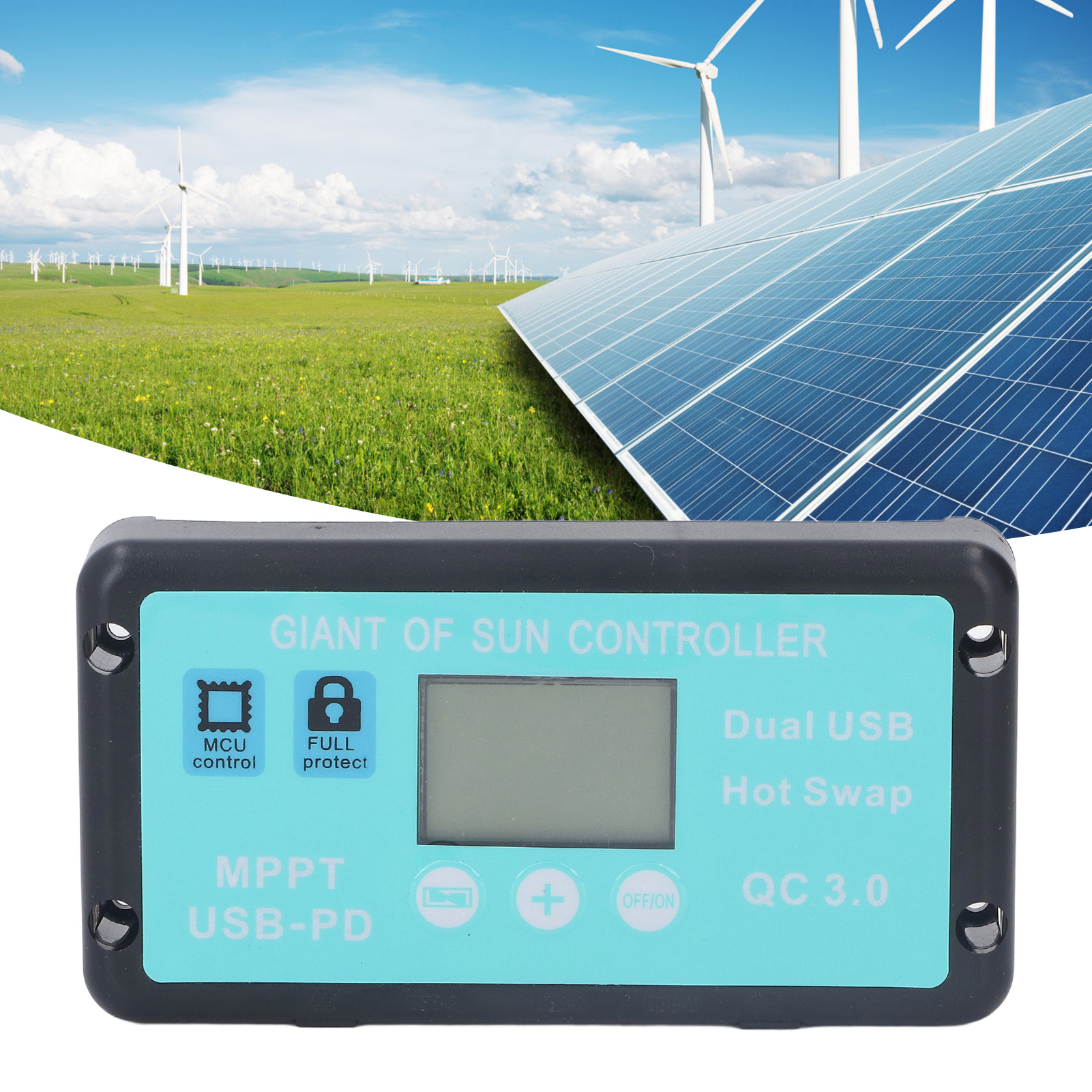 12v/24v Lcd-solarladeregler, Mppt-regler, Usb-pd, Qc3.0, 40a Photovoltaik-panel-controller