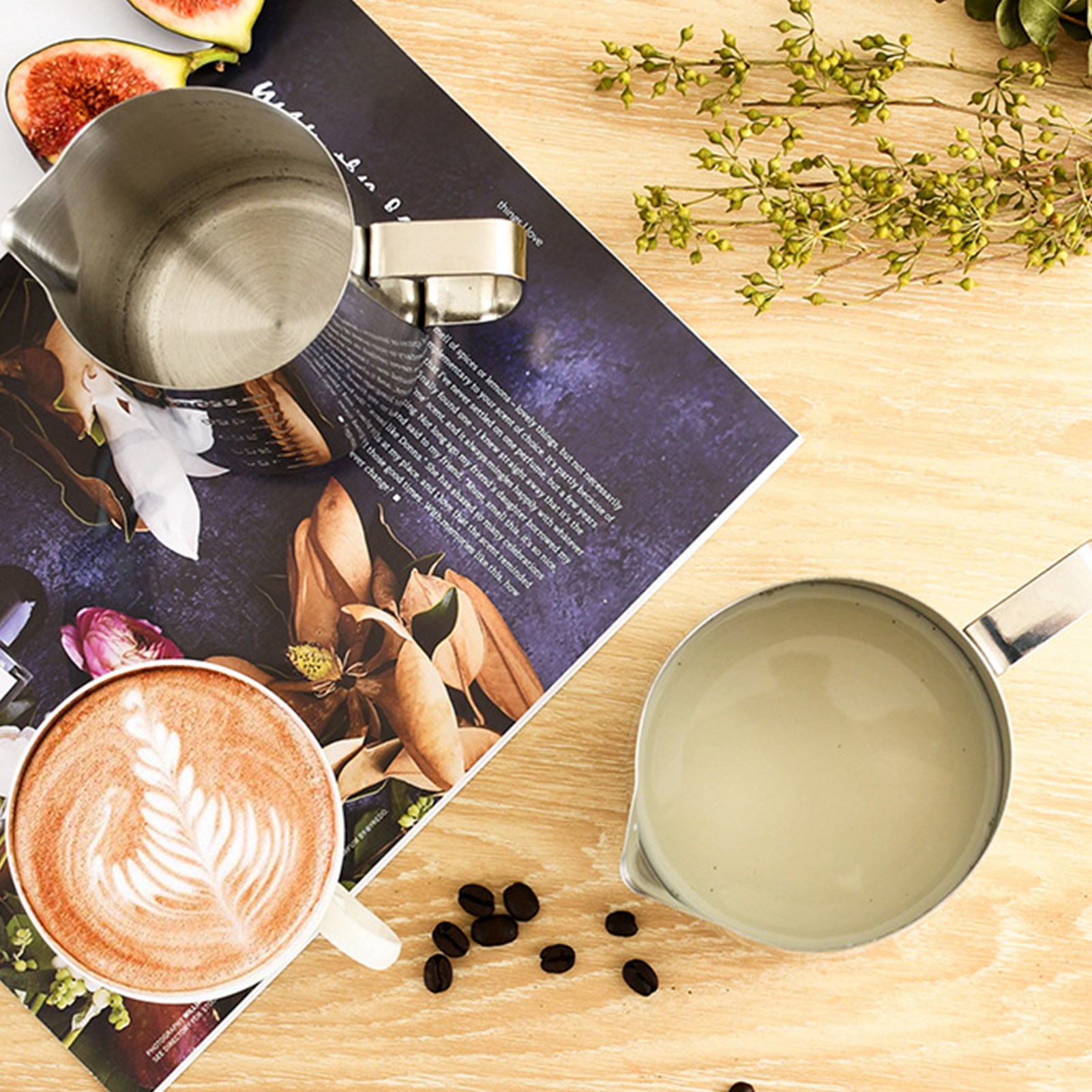 350 Ml Japanischer Messbecher Aus Edelstahl Für Latte Art, Mit Eingeprägten Graduierungen, Wachsschmelzbecher, Milchaufschäumbecher, Milchaufschäumer, Kaffeezubehör.