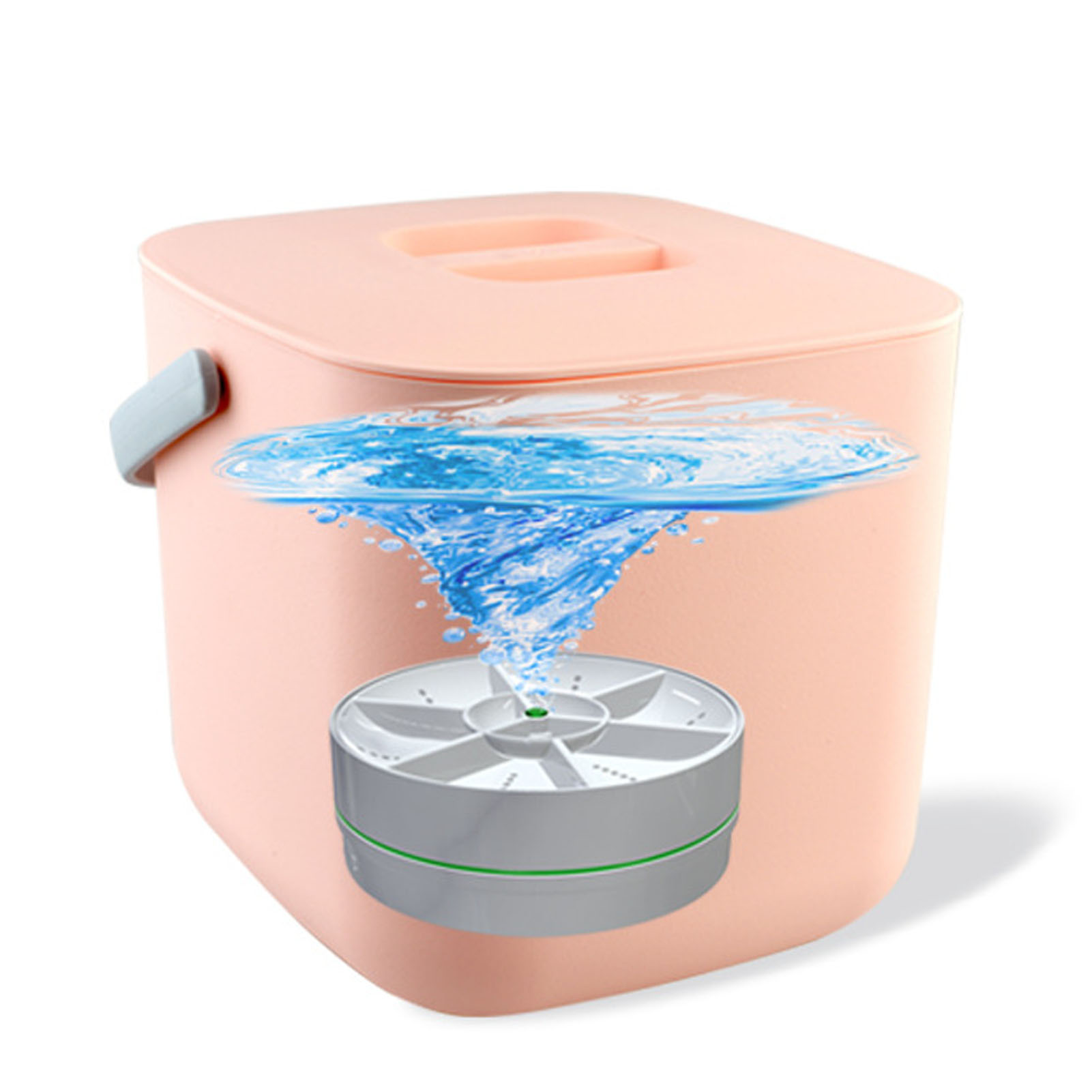 Mini-geschirrspüler, Tragbarer Obst- Und Gemüsespüler, Ultraschall-tischgeschirrspüler, 100-240 V, Rosa Wanne, Europäischer Standard.