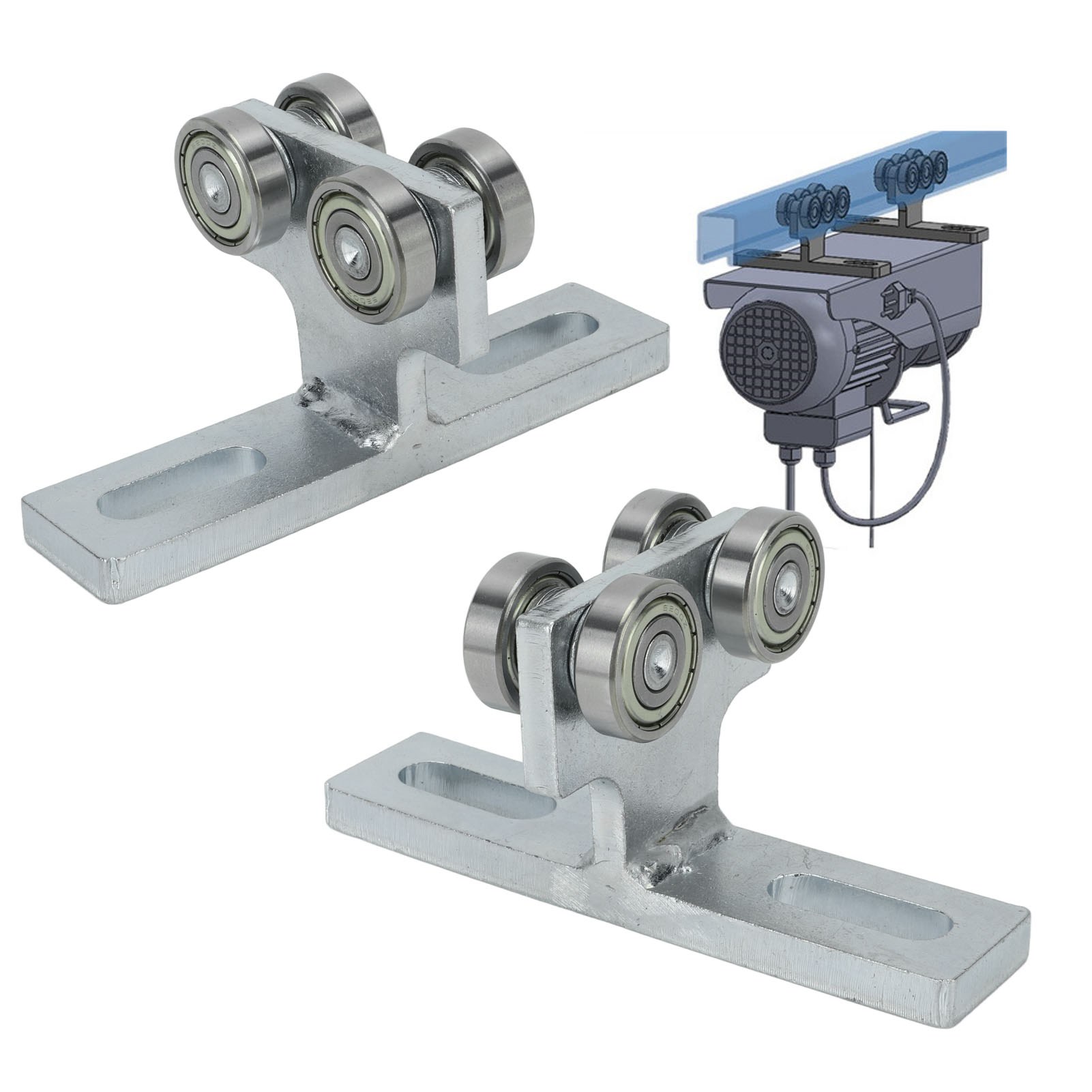 T-rollenbaugruppe (2 Stück) Für Hängerollenwagen, Schub-zug-rolle Und Führungsschiene.