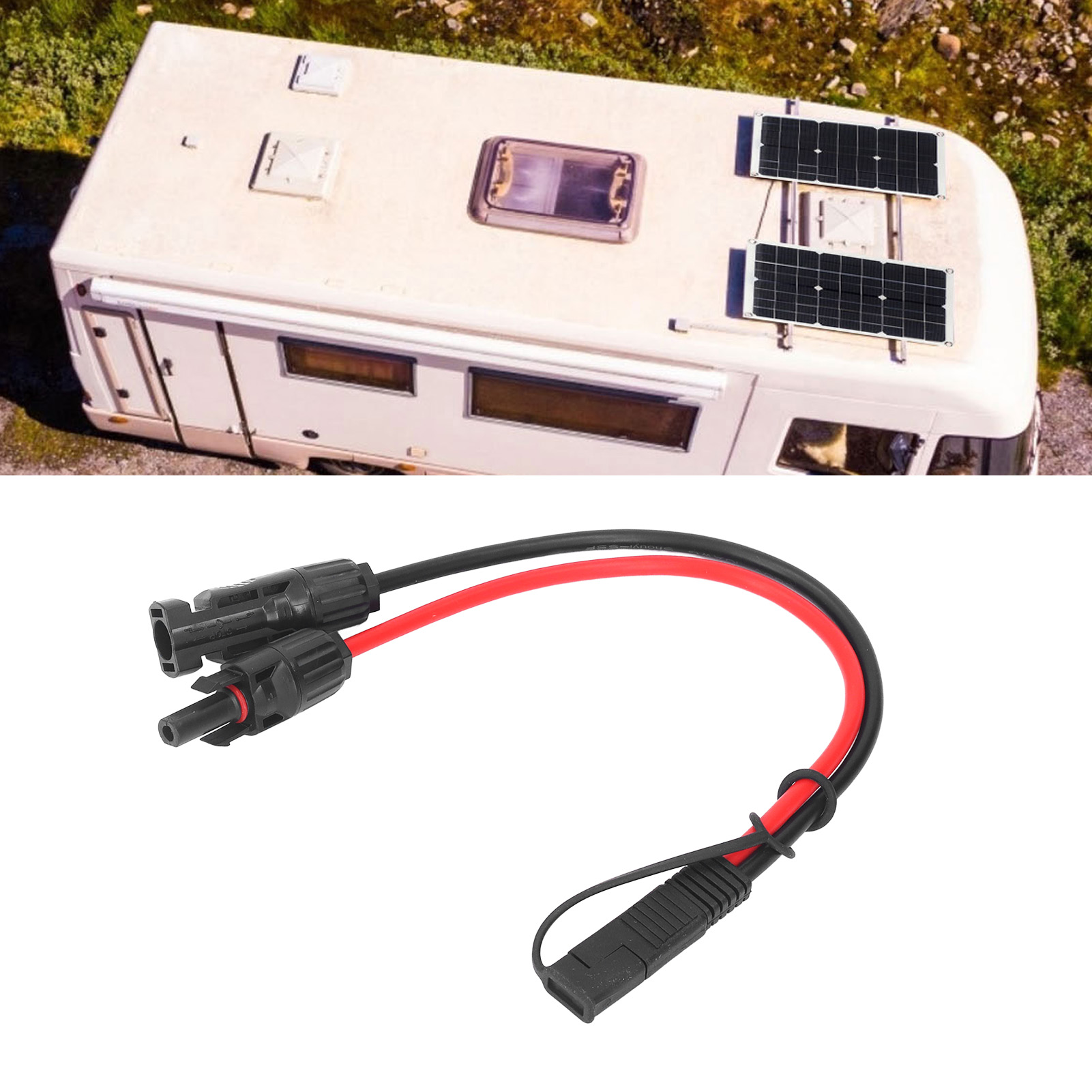 Mc4 Photovoltaik-stecker, Mc4-zu-sae-solarkabel, Sae-zu-mc4-adapterkabel, Mc4-stecker, 10awg, 0,35 M.