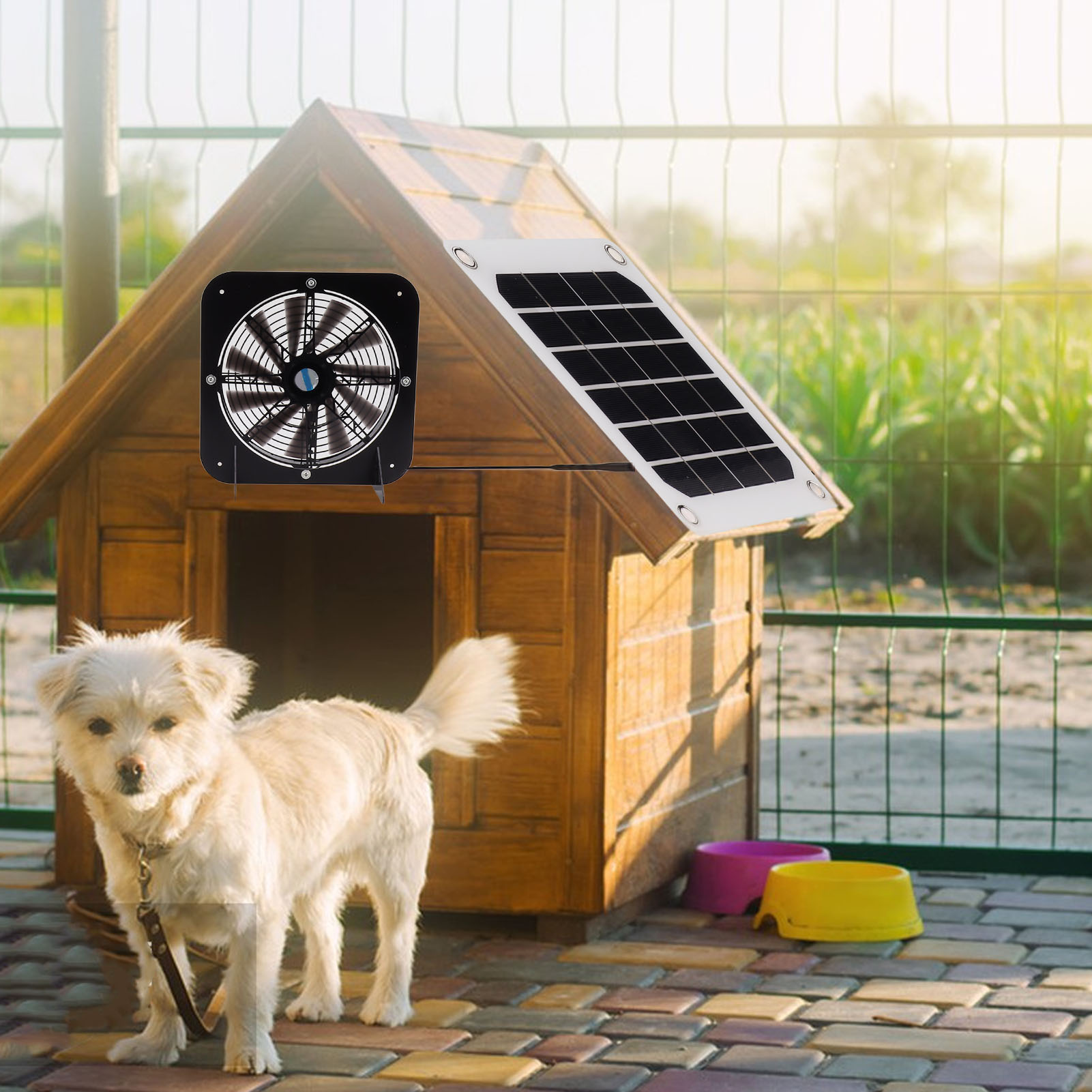 100-w-solar-abluftventilator Für Zuhause, 13,5-zoll-wasserdichter Gleichstromventilator