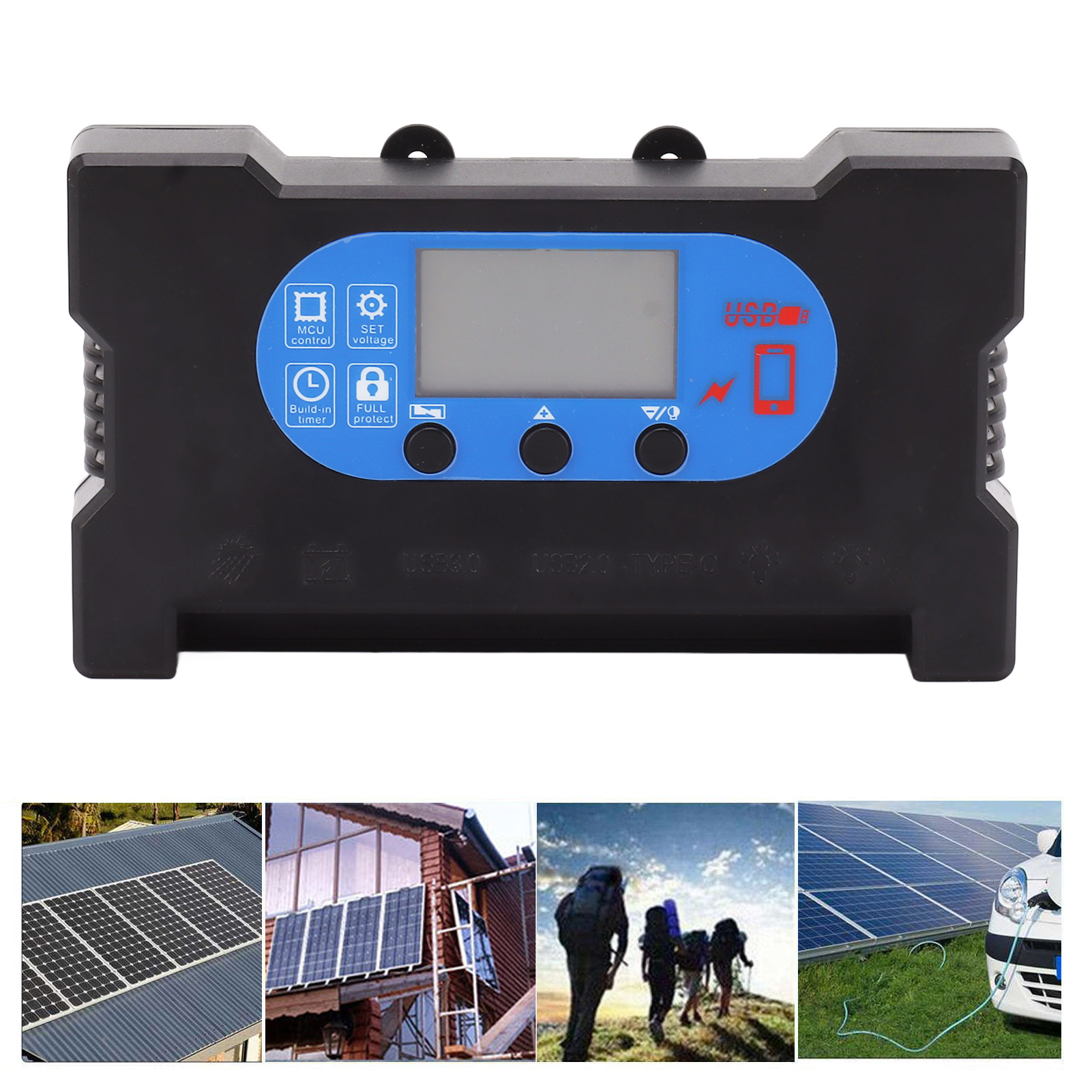 Neuer Solarladeregler Mit Schnellladefunktion, Zwei Usb-typ-c-anschlüssen, Gleichstrom-schnellladung, Direktantrieb Ohne Batterie, 100 A