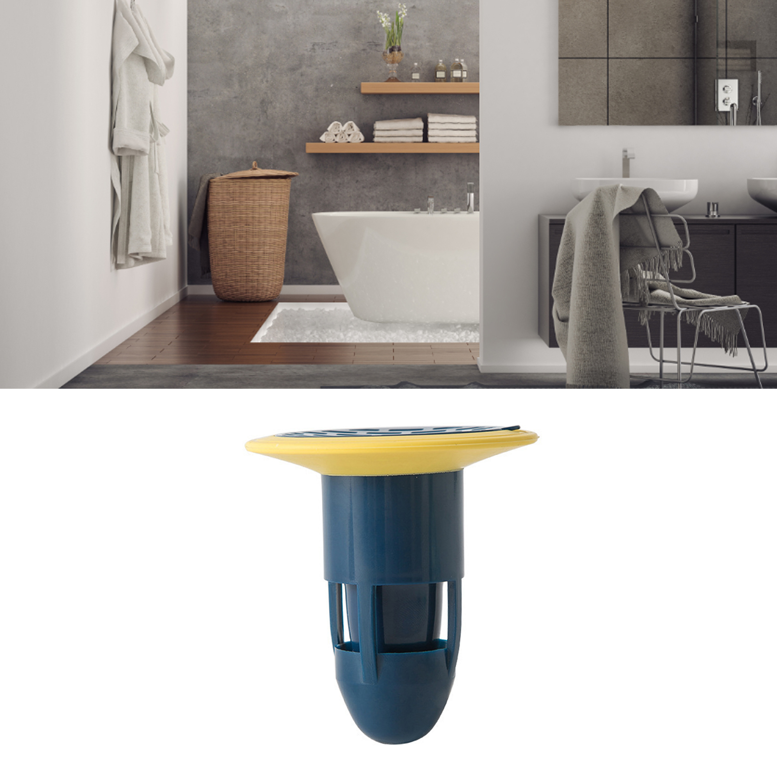 Silikon-ablaufabdeckung Für Badezimmerböden, Geruchsdichter Kern, Abflussfilter, Verstopfungsschutz, Insektensichere Abflussabdeckung, Wc-geruchskontrollvorrichtung, Nordisches Blau.