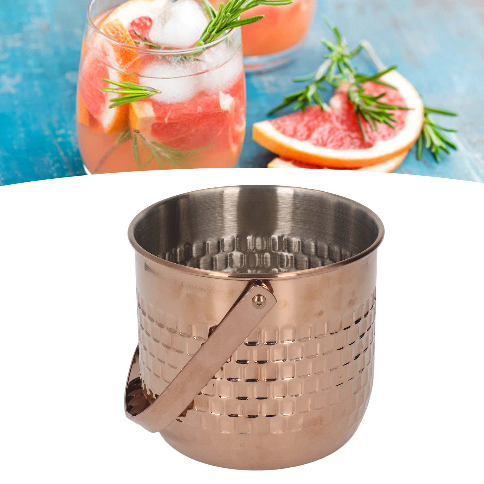 Dickwandiger, Gewerblicher Eisbehälter Für Ktv Und Bars, Doppelwandig Isolierter Edelstahl-eisbehälter Für Rotwein, Champagner Und Bier, Roségold.