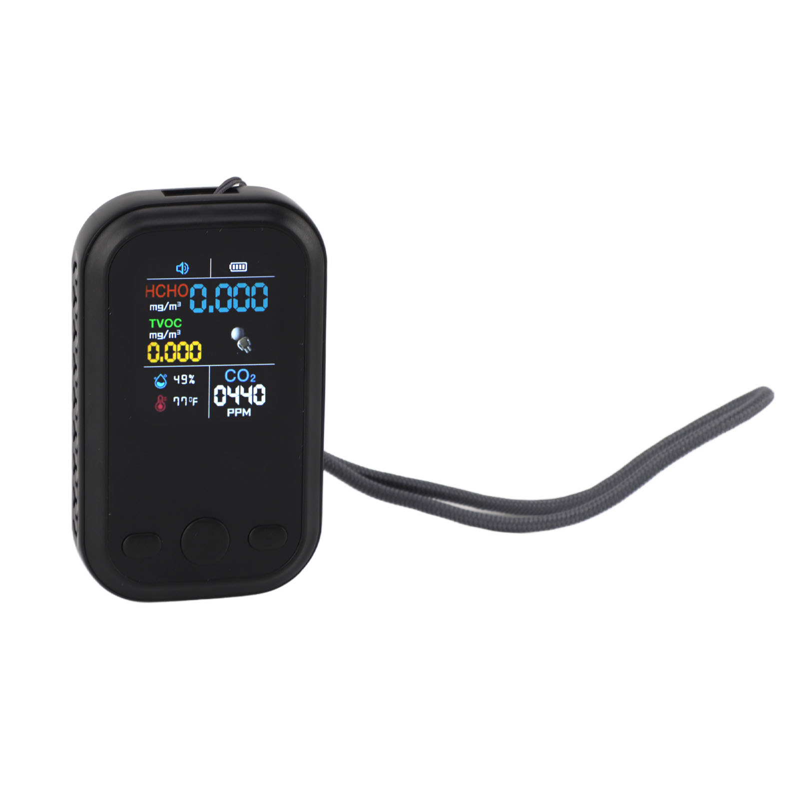 5-in-1 Intelligenter Luftqualitätsdetektor, Multifunktional, Usb-aufladbar, Schwarz