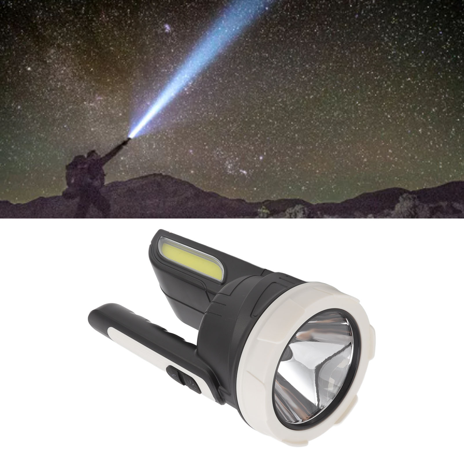 Tragbare Led-taschenlampe Für Camping, Hochintensiver Cob-scheinwerfer, Wiederaufladbare Led-taschenlampe Mit Großer Reichweite