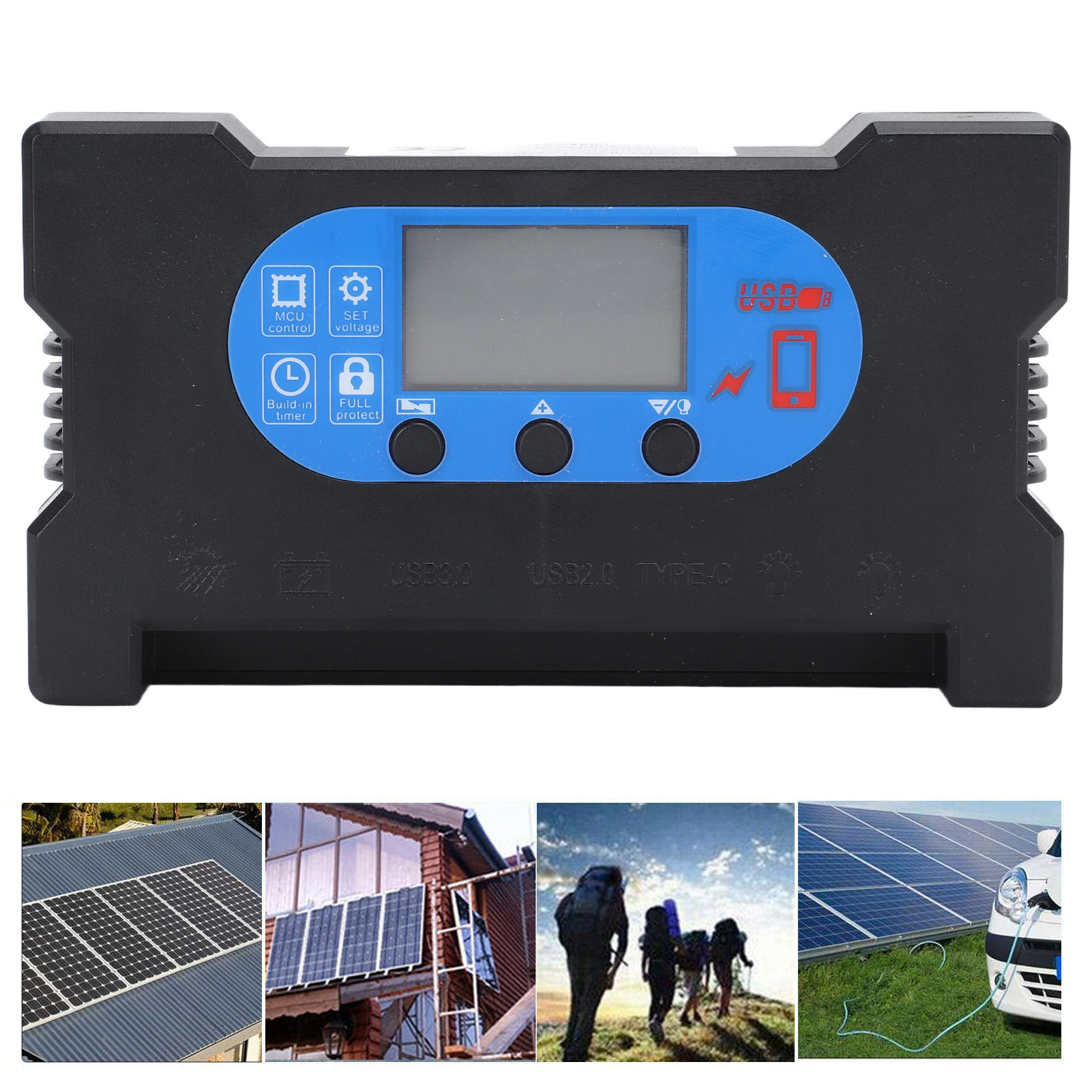 50-a-solarladeregler Mit Zwei Usb-typ-c-anschlüssen Für Schnellladung, Gleichstrom-schnellladung Und Batterielosen Direktantrieb