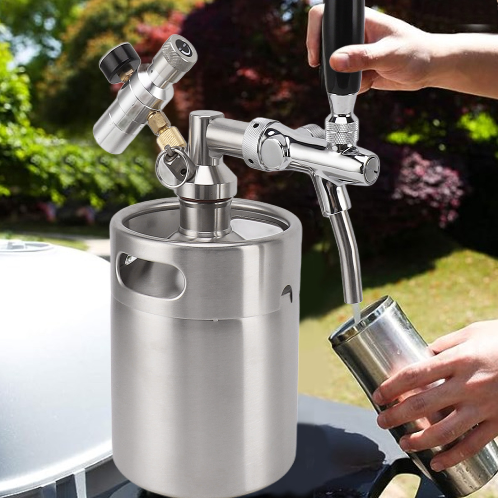 2-liter-minifass Aus Edelstahl / Kaffeefass / Automatischer 2-liter-bierzapfer / Edelstahl-pfeife