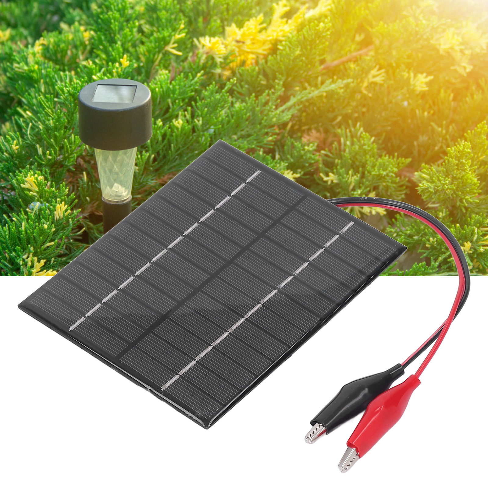 Diy-solarpanel Mit 2w 12v Polykristallinem Siliziumpanel, Solarladepanel, Solar-epoxidplatte + Klemmen