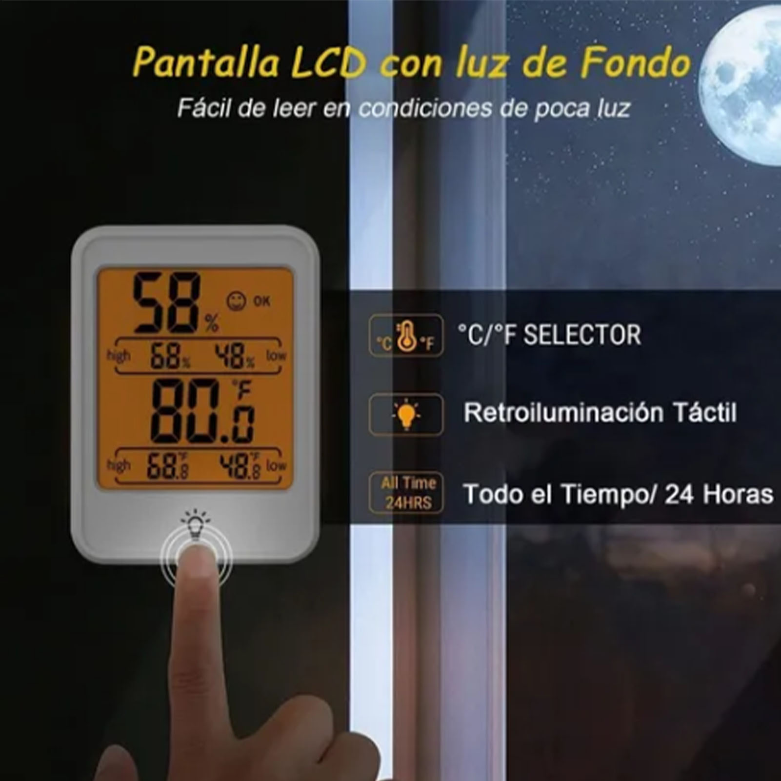 Mc41 Weißes Digitales Elektronisches Innenthermometer Und Hygrometer Mit Digitalanzeige Und Hintergrundbeleuchtung