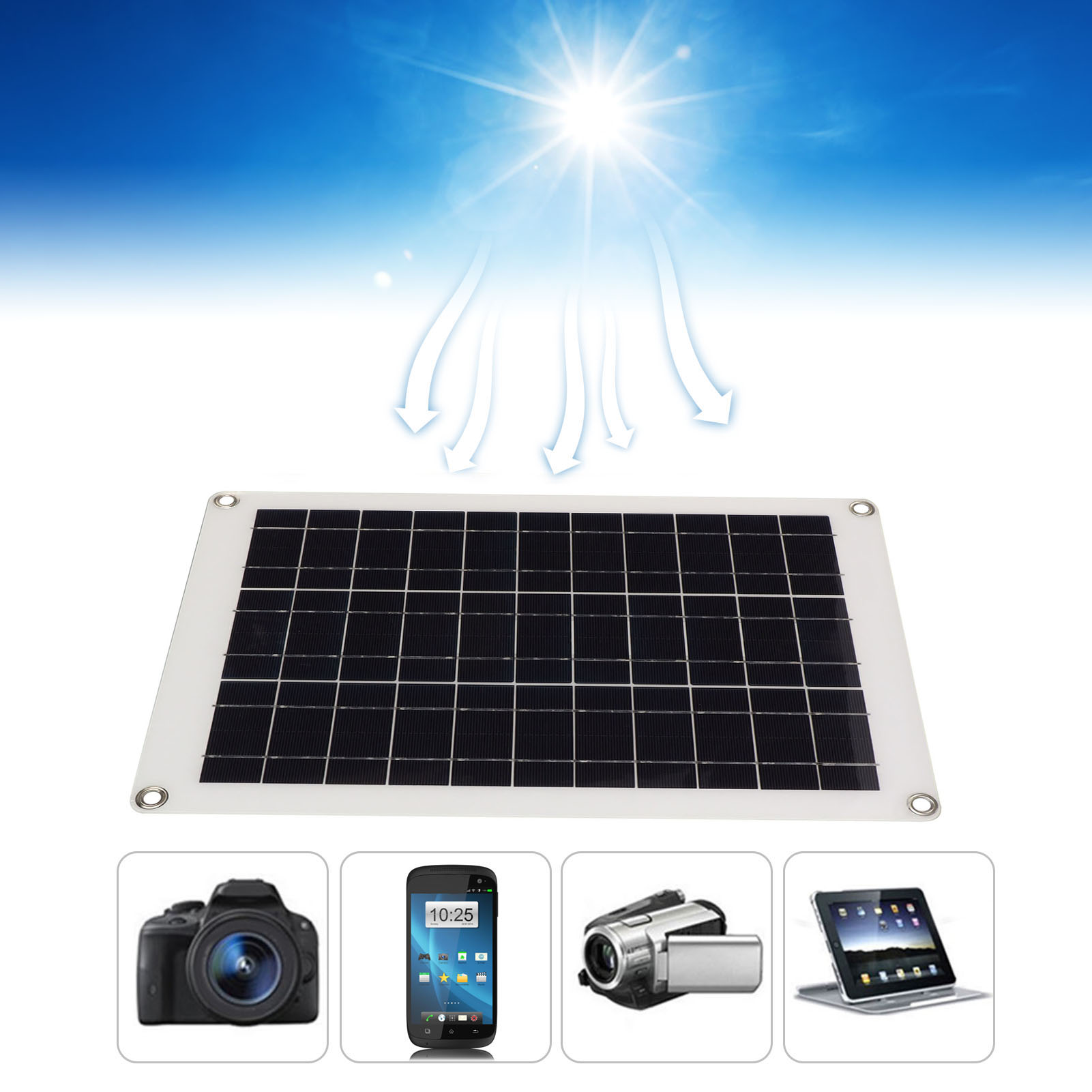 Komplettes 20-w-polykristallin-solarpanel-set, Flexibles Photovoltaikpanel Mit Zwei Usb-anschlüssen