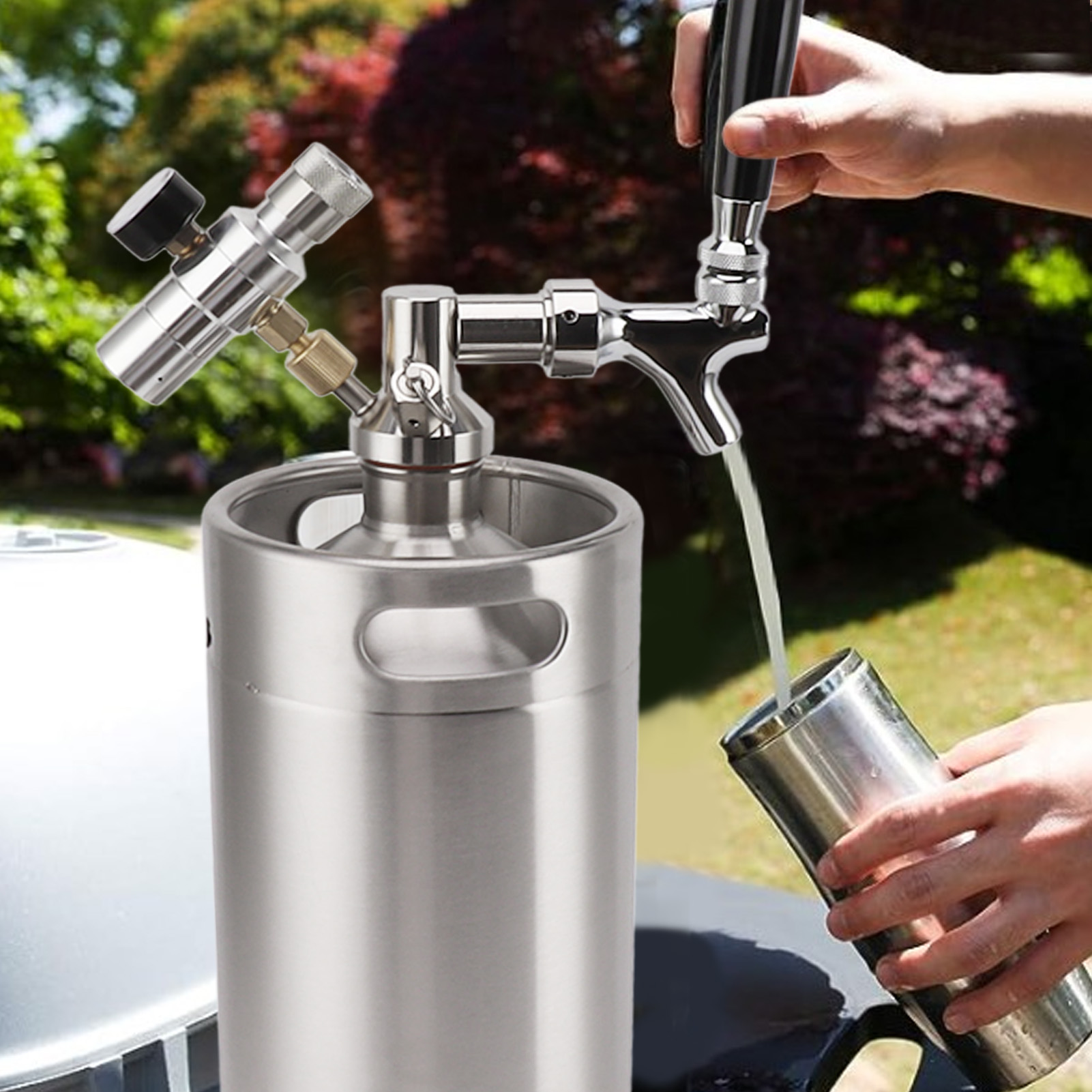 Mini-bierfass Aus Edelstahl, Kaffeefass, 3,6-liter-automatik-zapfbehälter, 60-psi-flachkanister, Edelstahl-auslauf.