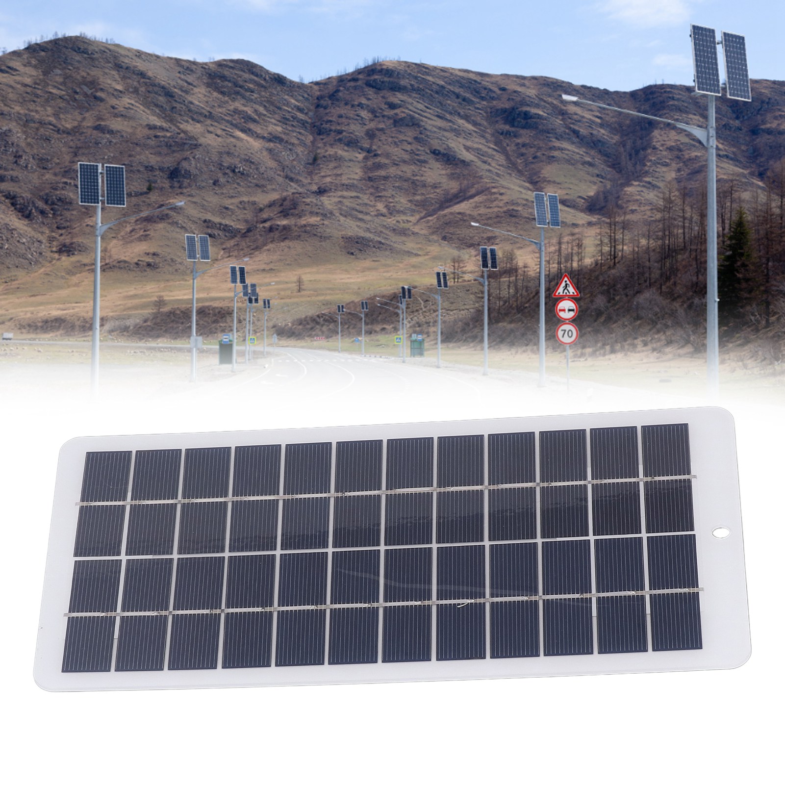 5w 12v Polykristalline Silizium-solarladeplatine Mit Klemmen Zum Laden Von 9-12v Batterien.